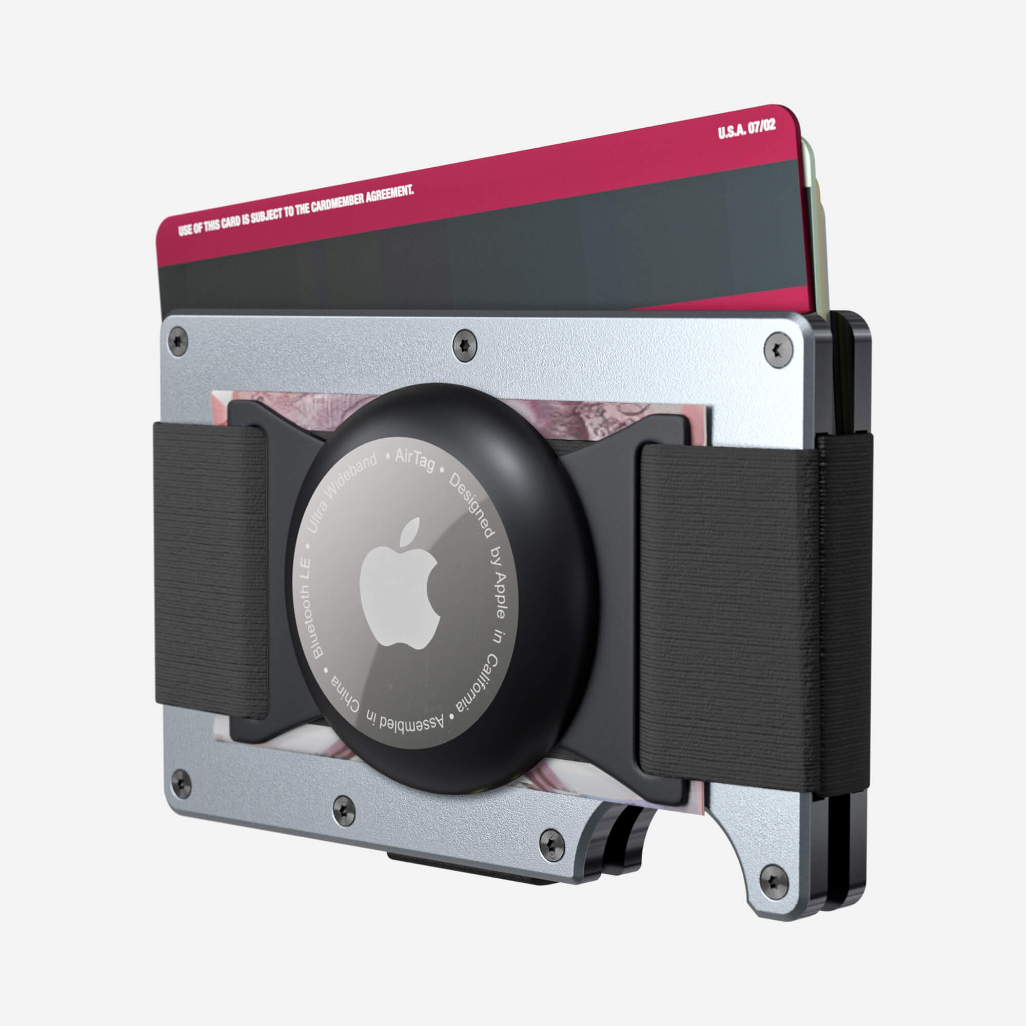 AirTag Cash Strap Wallet (Spyder Grey) Everyday Bundle
