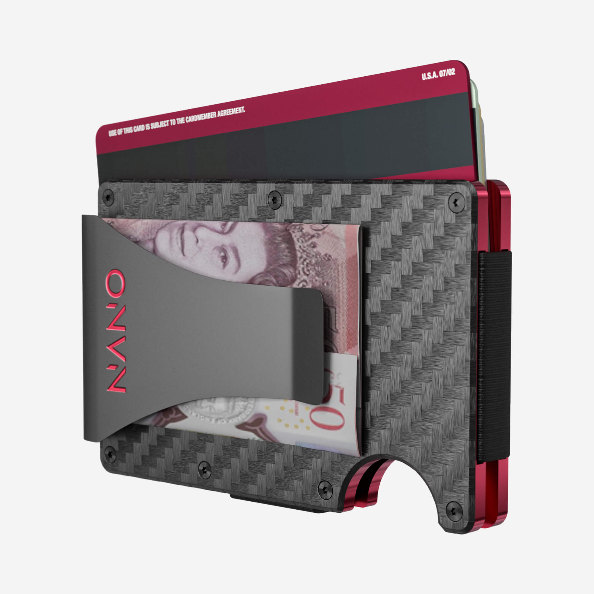 003 Money Clip Wallet (Stealth Black/Volcano Red)