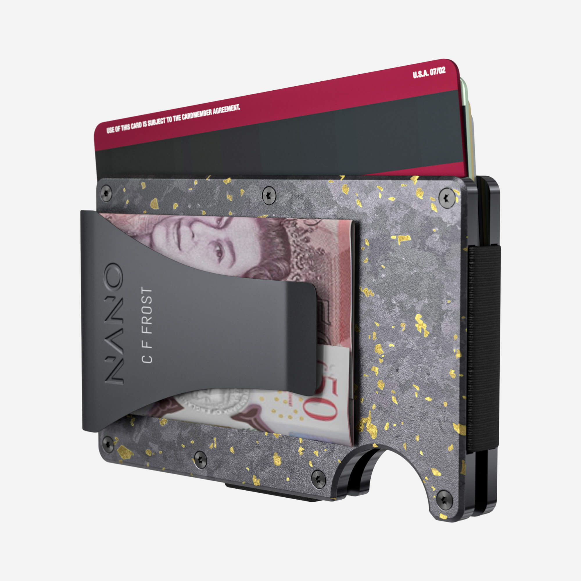 Personalised Money Clip Wallet (Nero/Oro) Essential Bundle