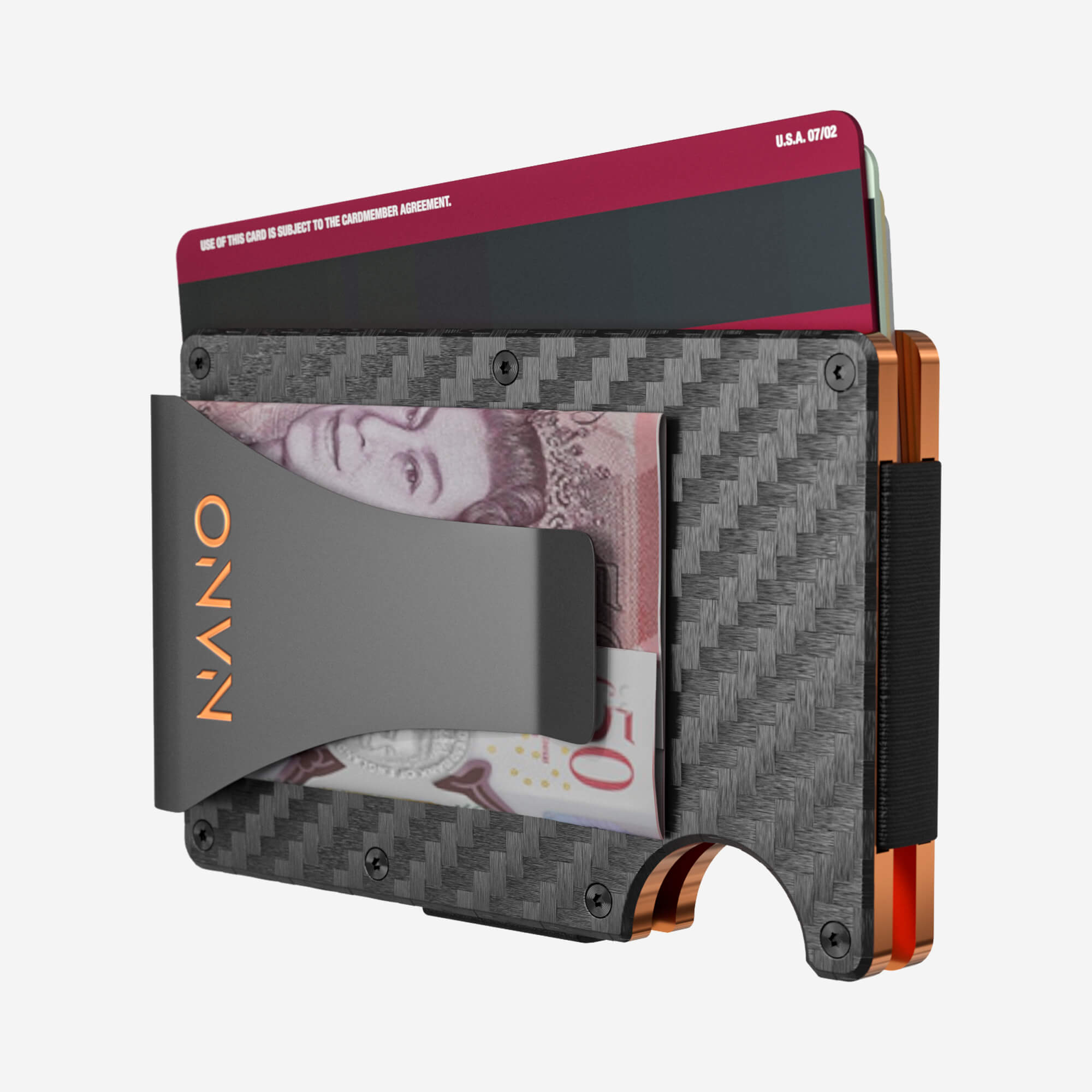 002 Money Clip Wallet (Stealth Black/Ventura Orange)