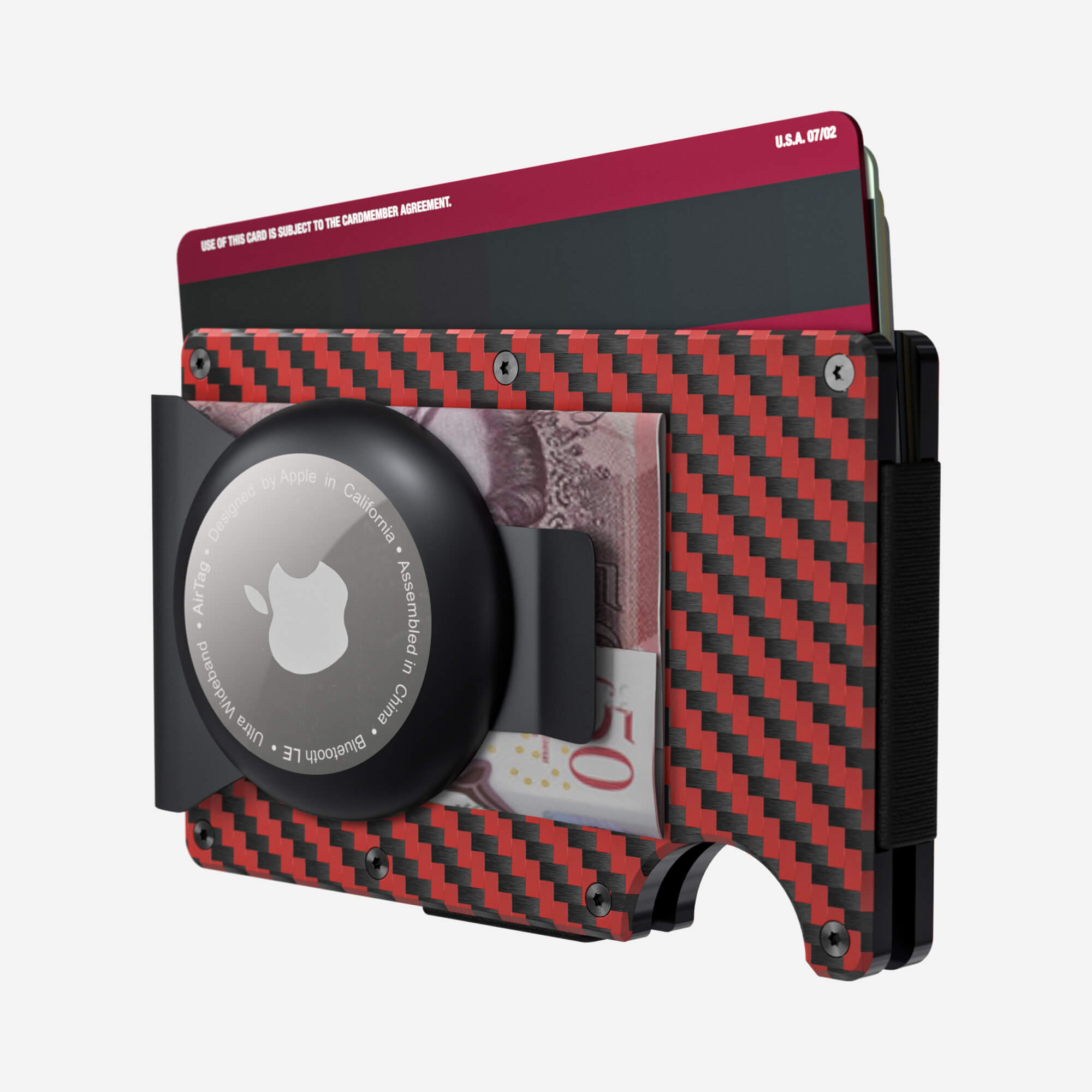AirTag Money Clip Wallet (Diablo Red/Stealth Black) Everyday Bundle