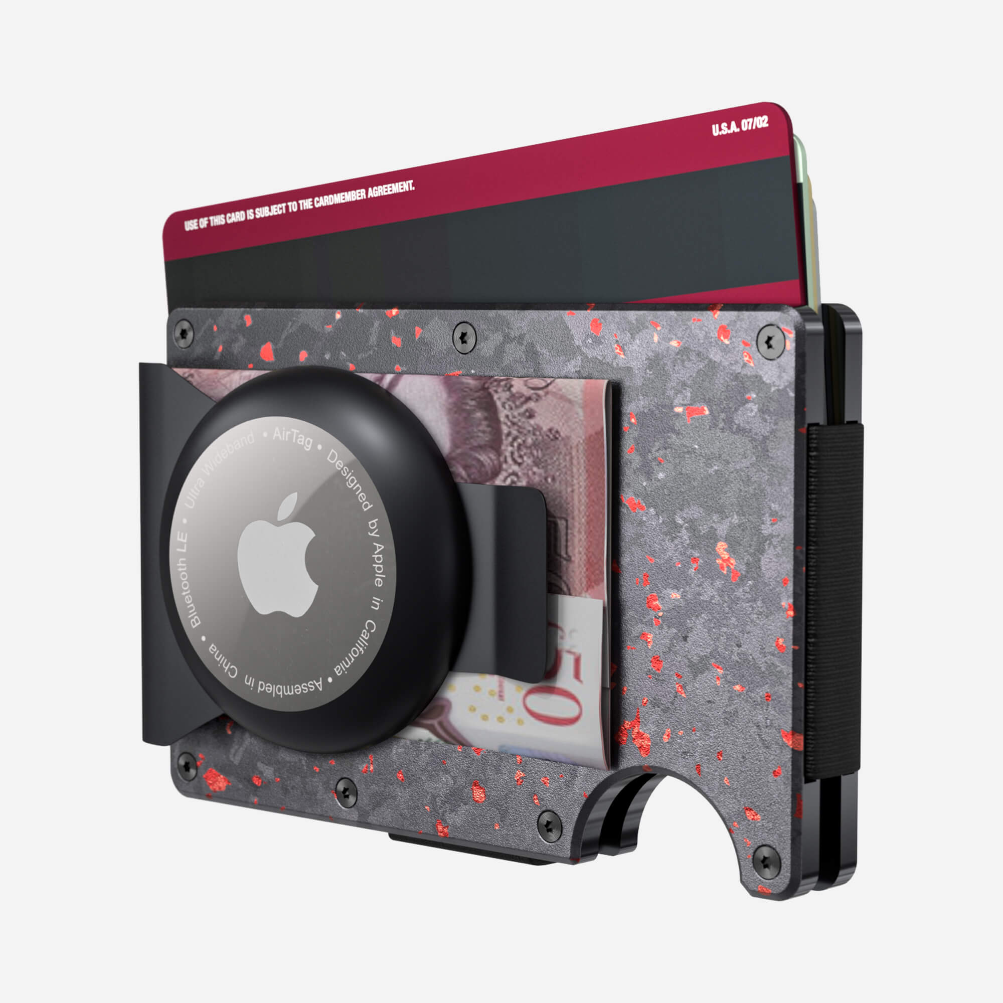 AirTag Money Clip Wallet (Nero/Rosso) Everyday Bundle