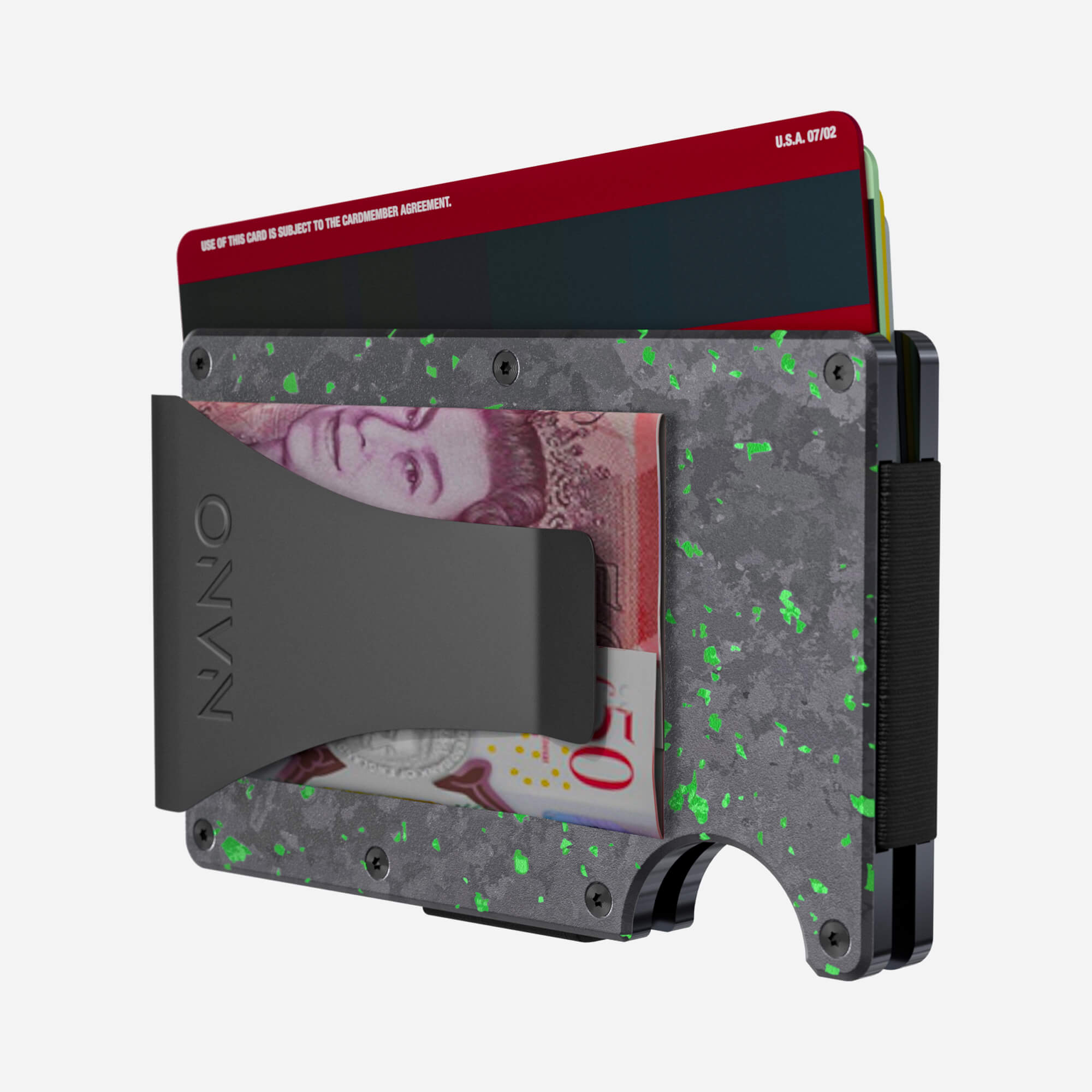 Money Clip Wallet (Nero/Verde)