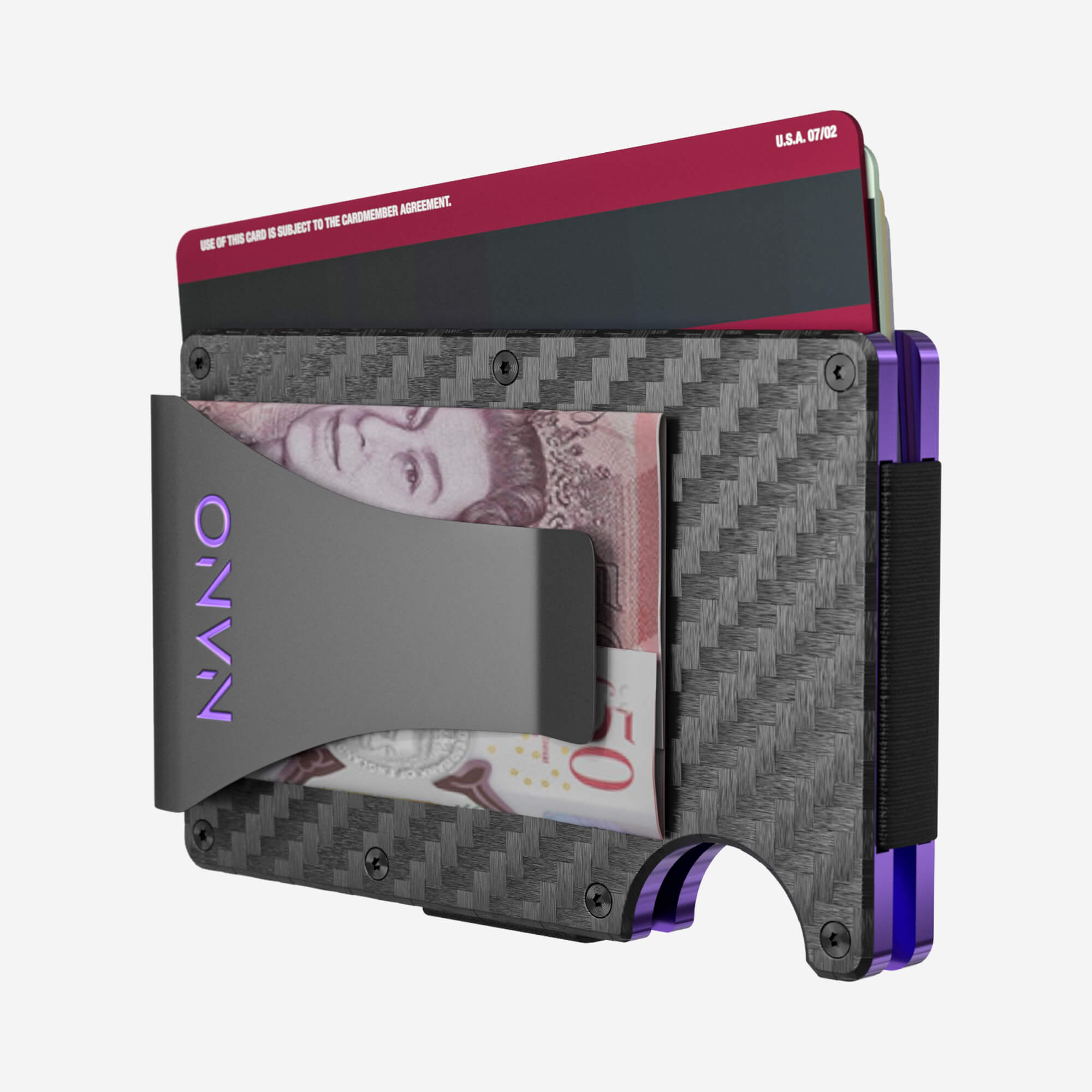 001 Money Clip Wallet (Stealth Black/Nebula Purple)