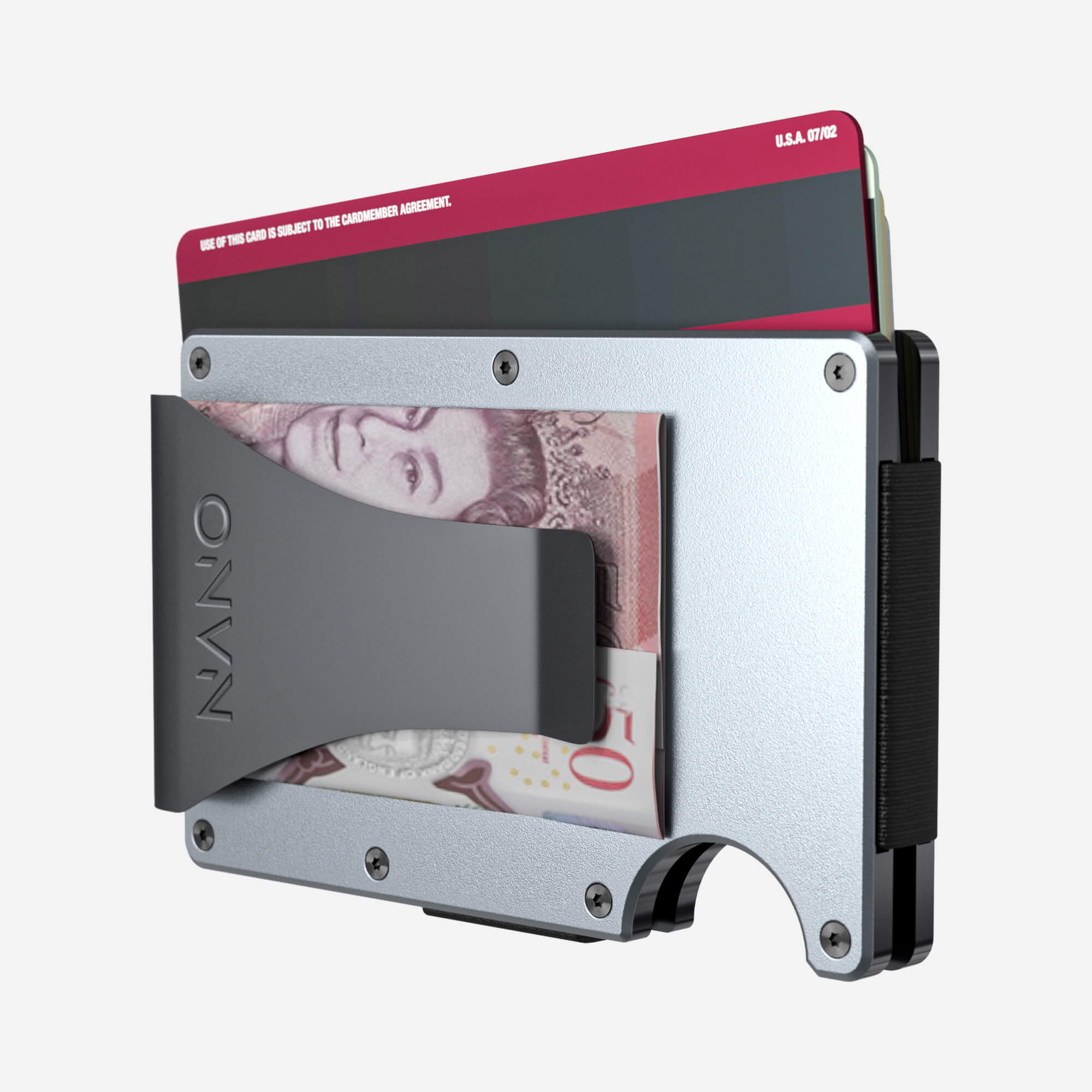 Personalised Money Clip Wallet (Spyder Grey) Essential Bundle