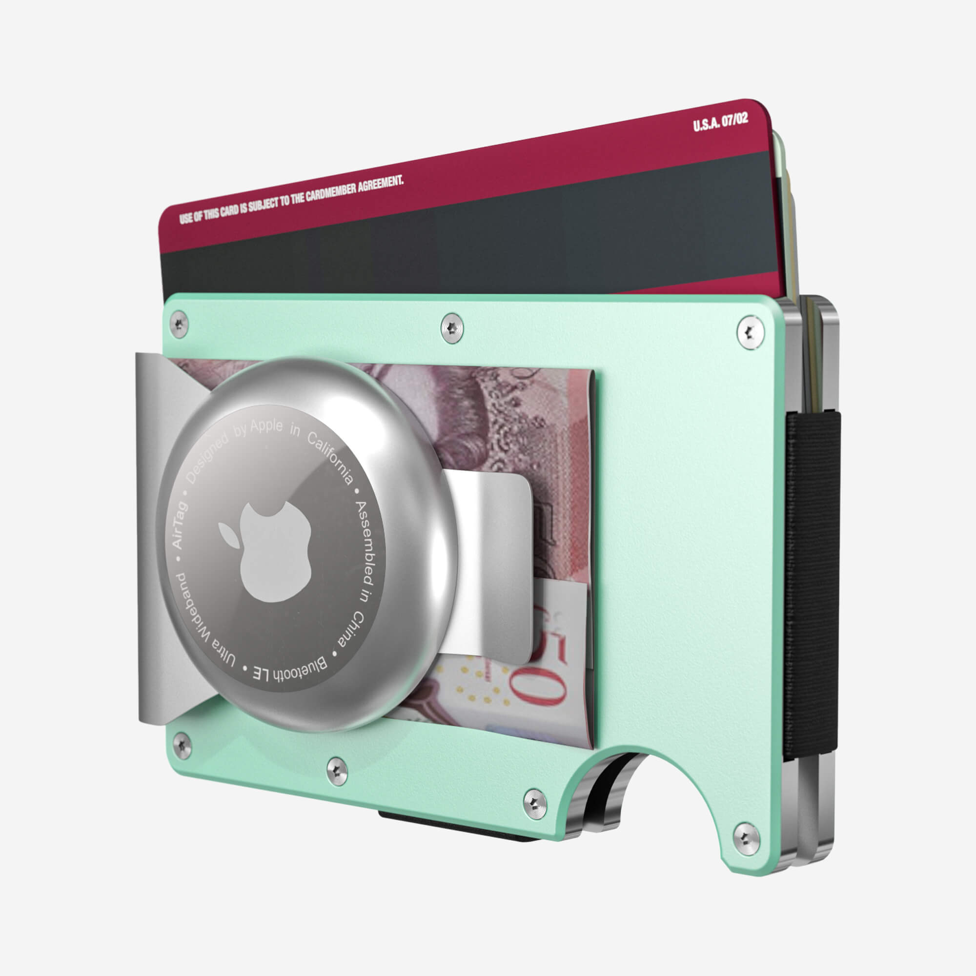 AirTag Money Clip Wallet (Orchard Mint) Essential Bundle