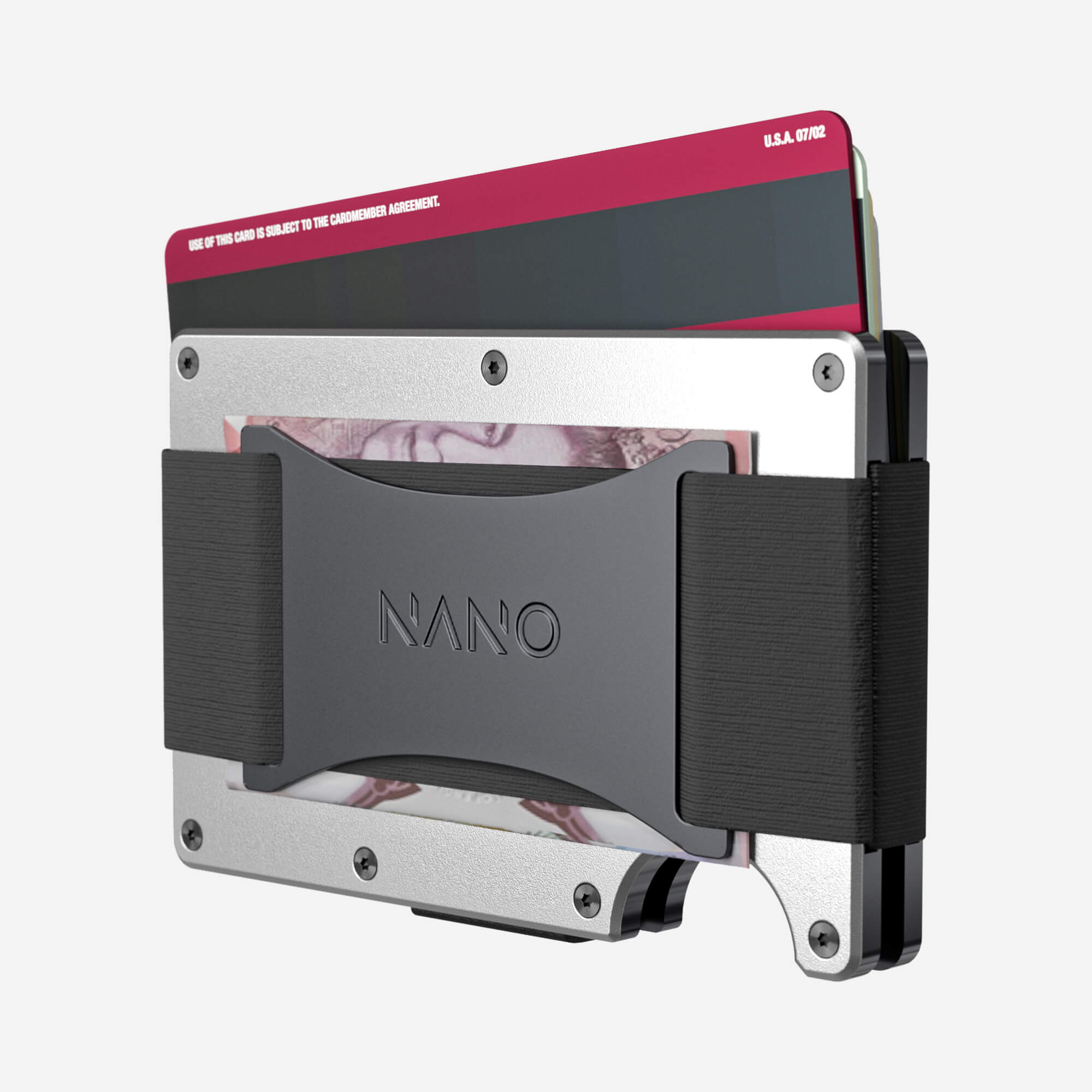 Personalised Cash Strap Wallet (Ghost Silver) Essential Bundle