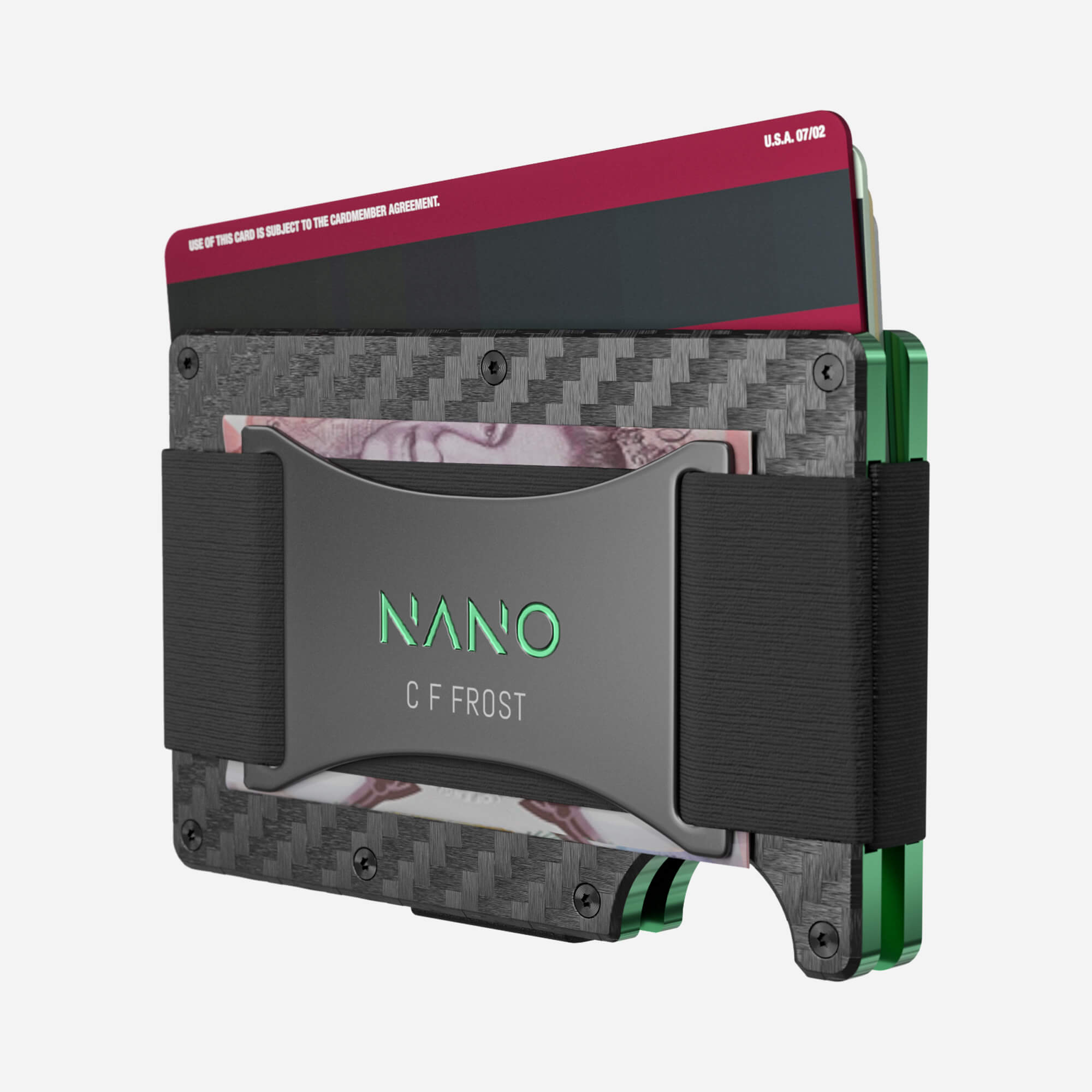005 Personalised Cash Strap Wallet (Stealth Black/Viper Green)