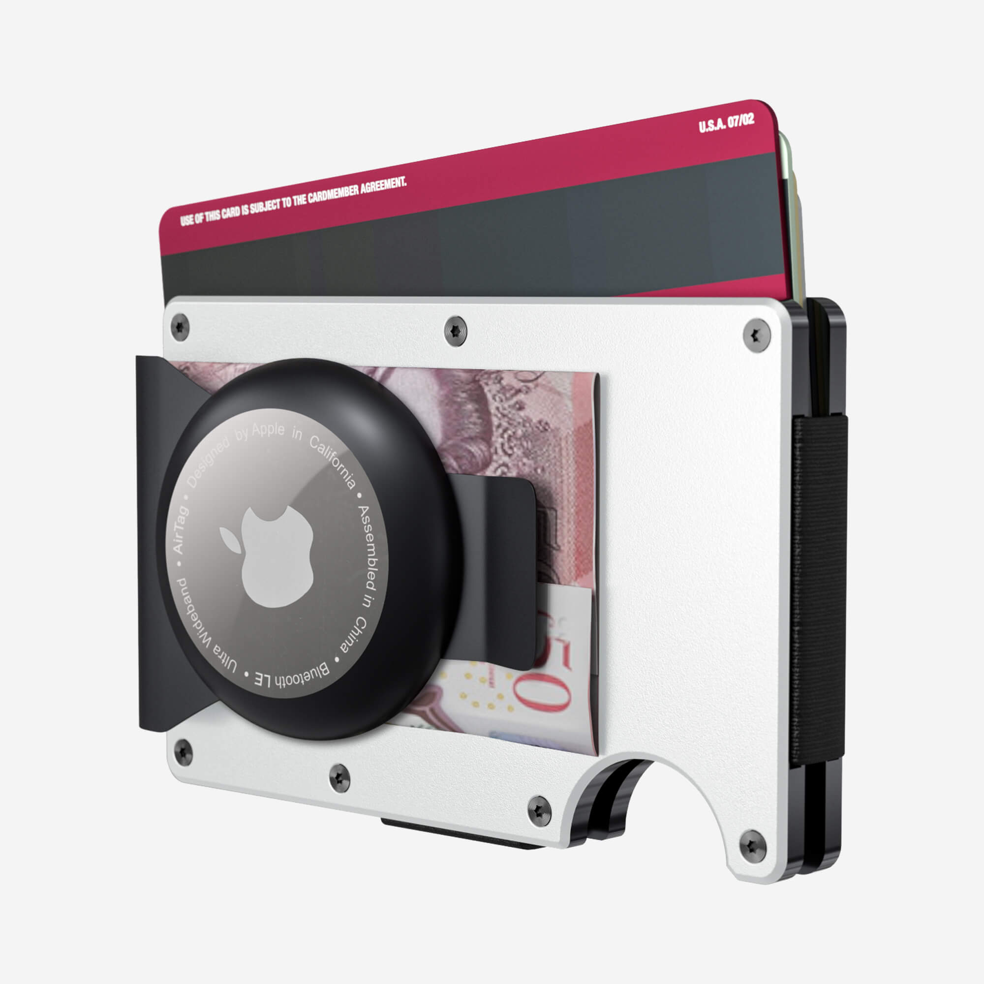 AirTag Money Clip Wallet (Carrera White) Everyday Bundle