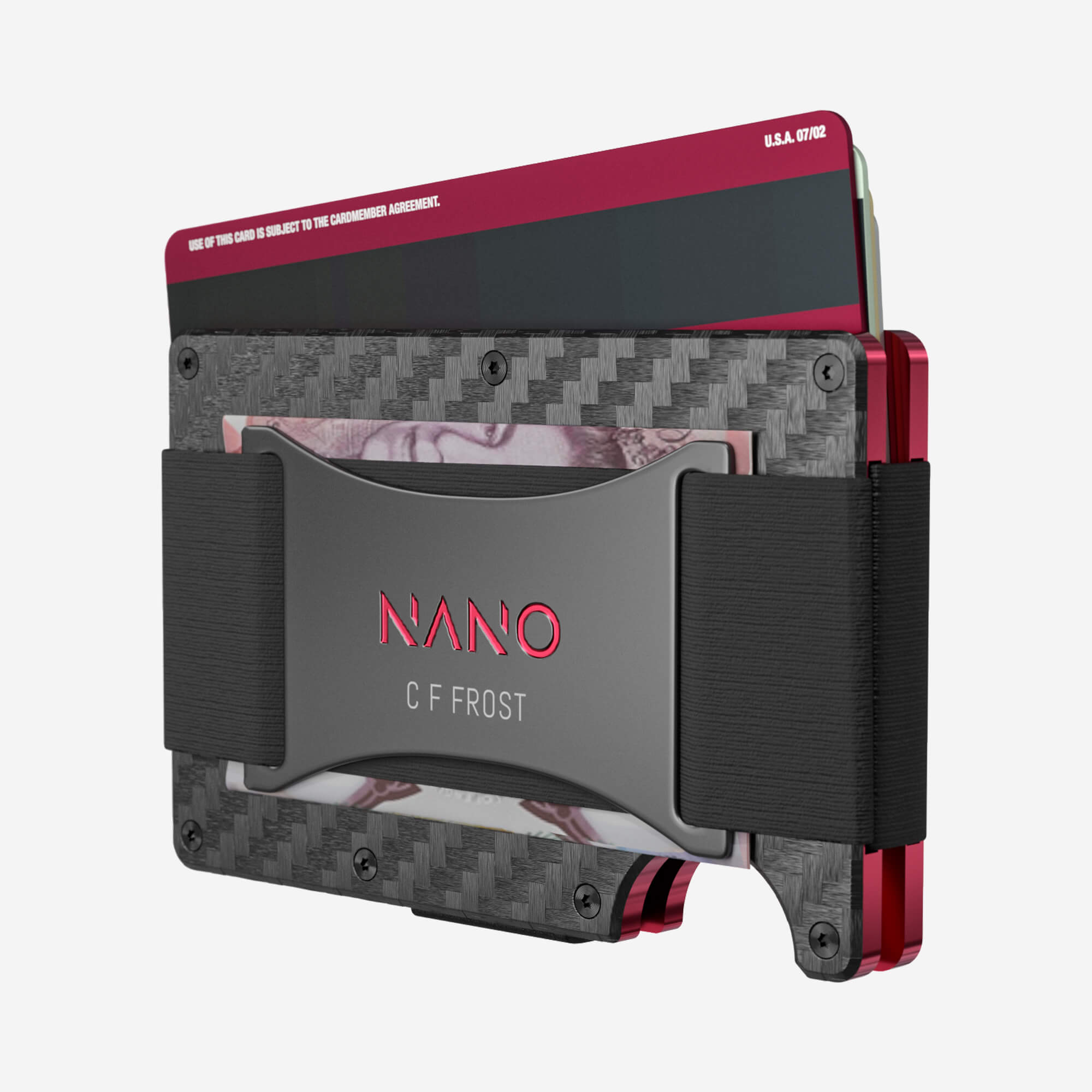 003 Personalised Cash Strap Wallet (Stealth Black/Volcano Red)