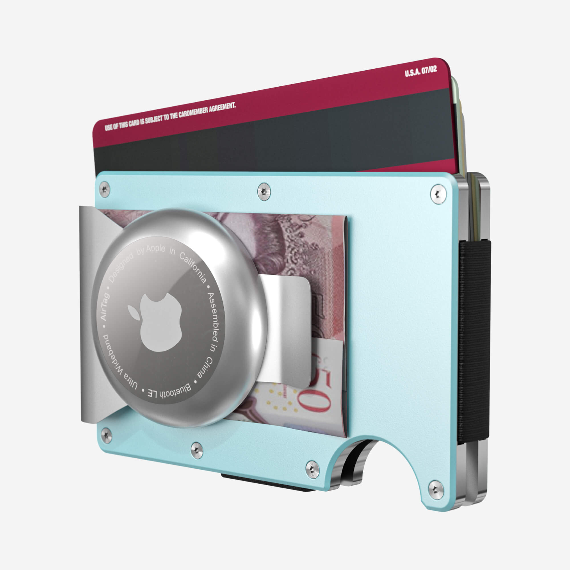 AirTag Money Clip Wallet (Ocean Mist) Everyday Bundle