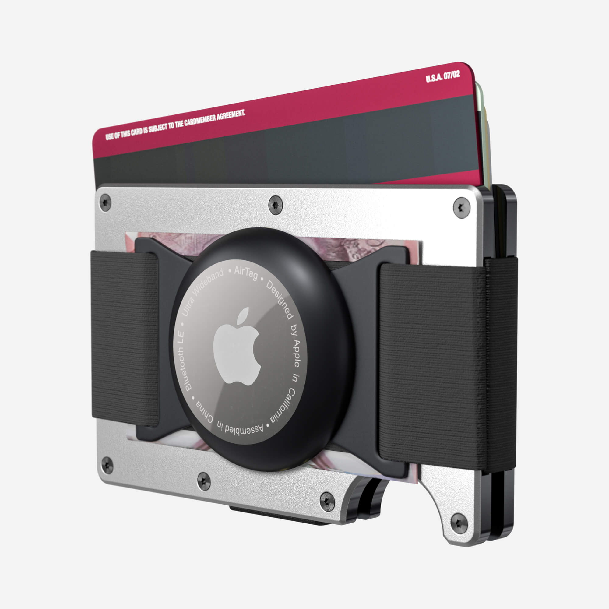 AirTag Cash Strap Wallet (Ghost Silver) Everyday Bundle