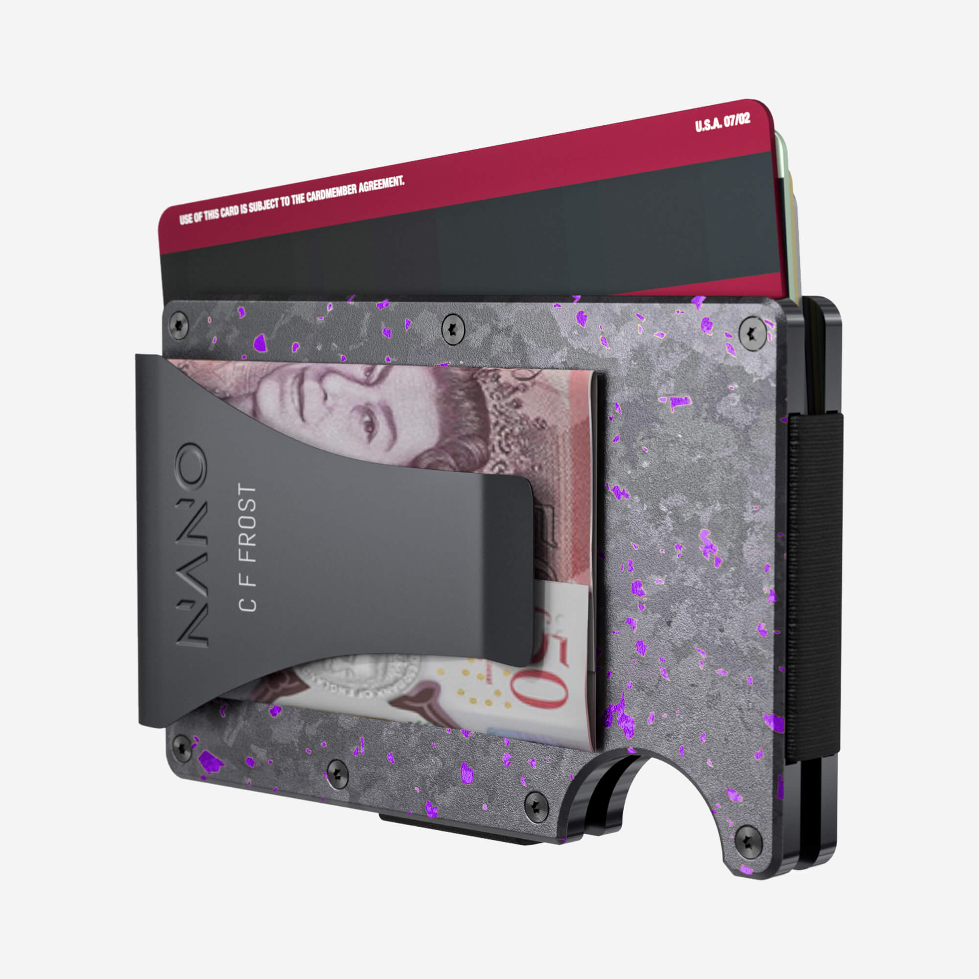 Personalised Money Clip Wallet (Nero/Viola) Ultimate Bundle