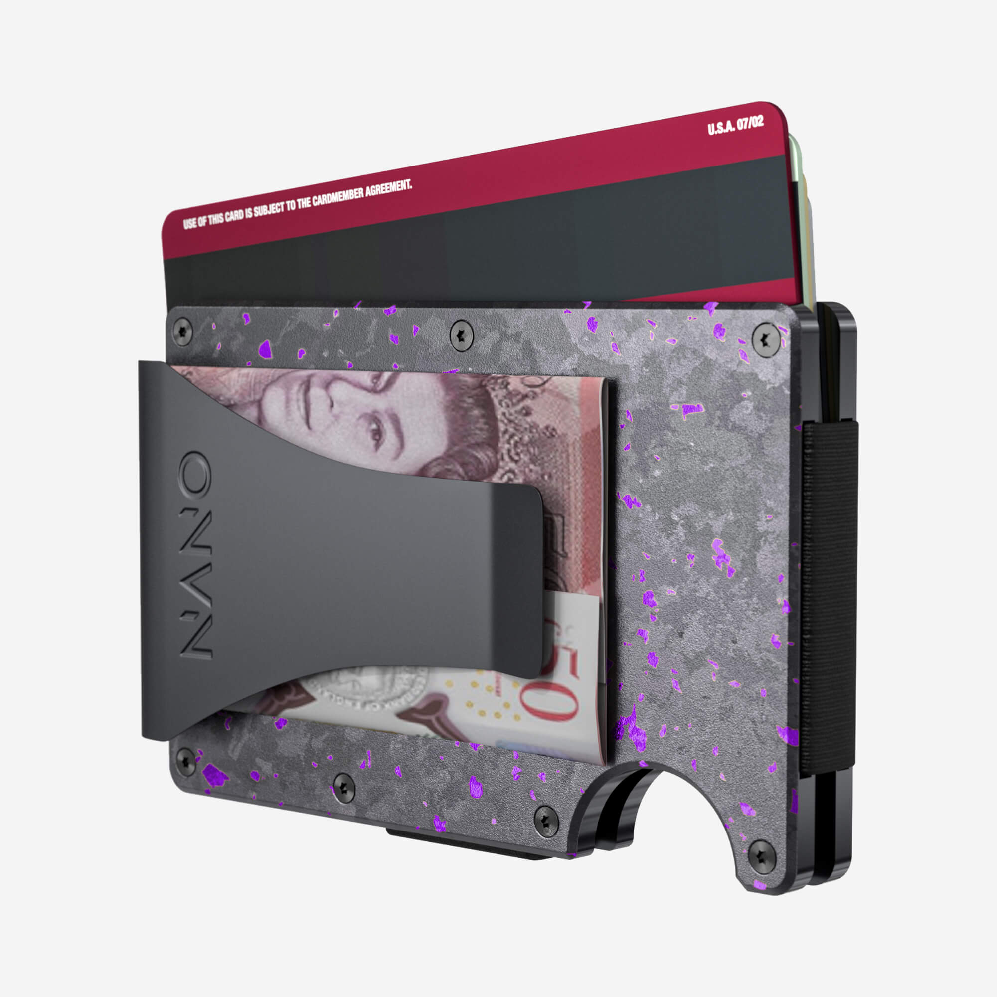 Money Clip Wallet (Nero/Viola) Ultimate Bundle