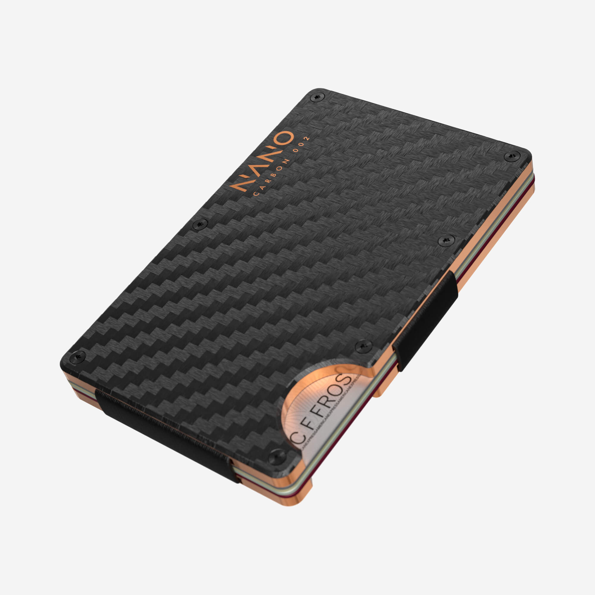002 AirTag Cash Strap Wallet (Stealth Black/Ventura Orange)