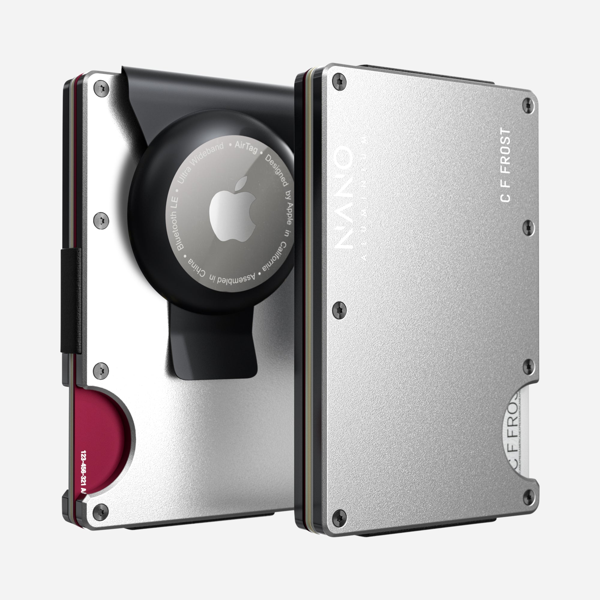 Personalised AirTag Money Clip Wallet (Ghost Silver) Essential Bundle