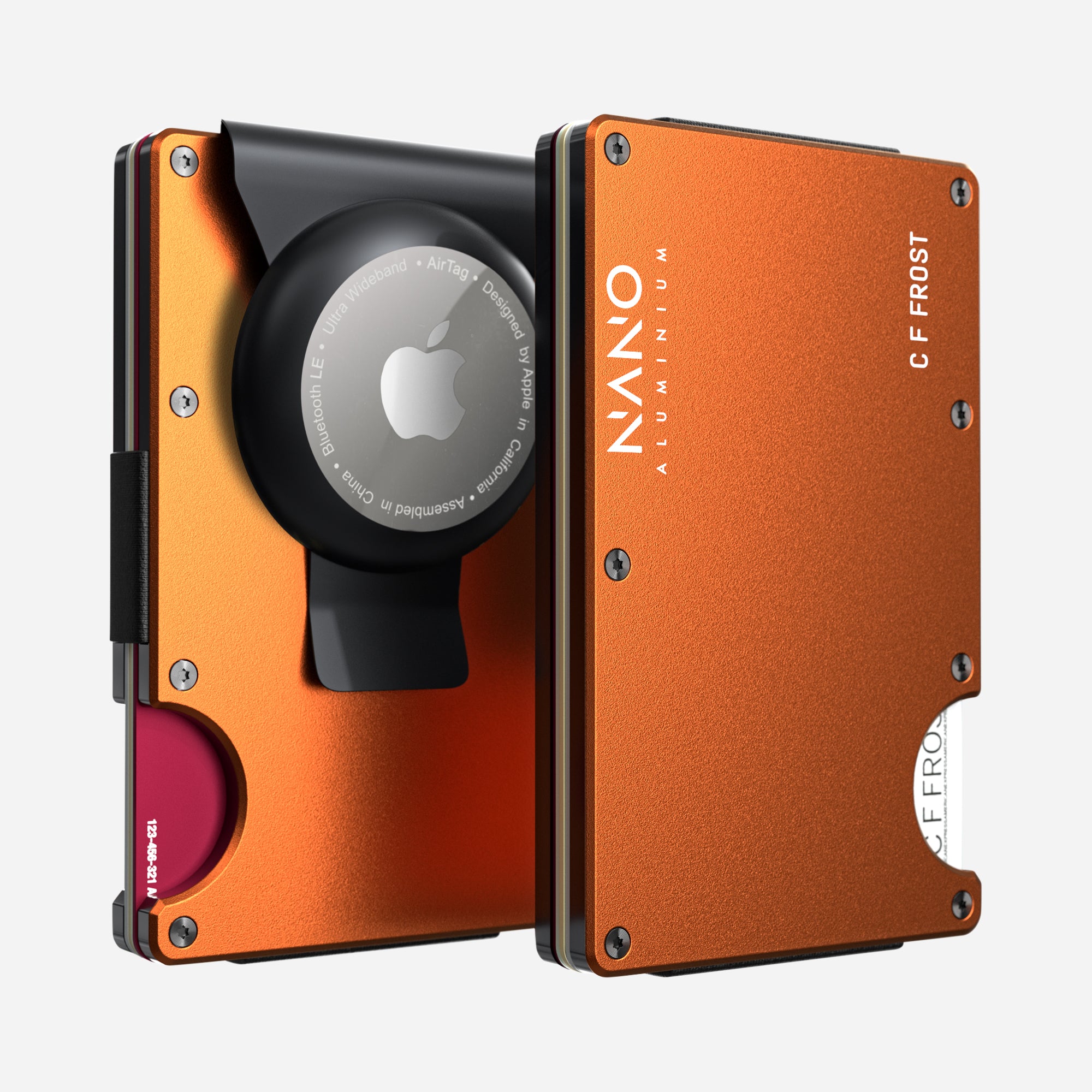 Personalised AirTag Money Clip Wallet (Ventura Orange) Essential Bundle