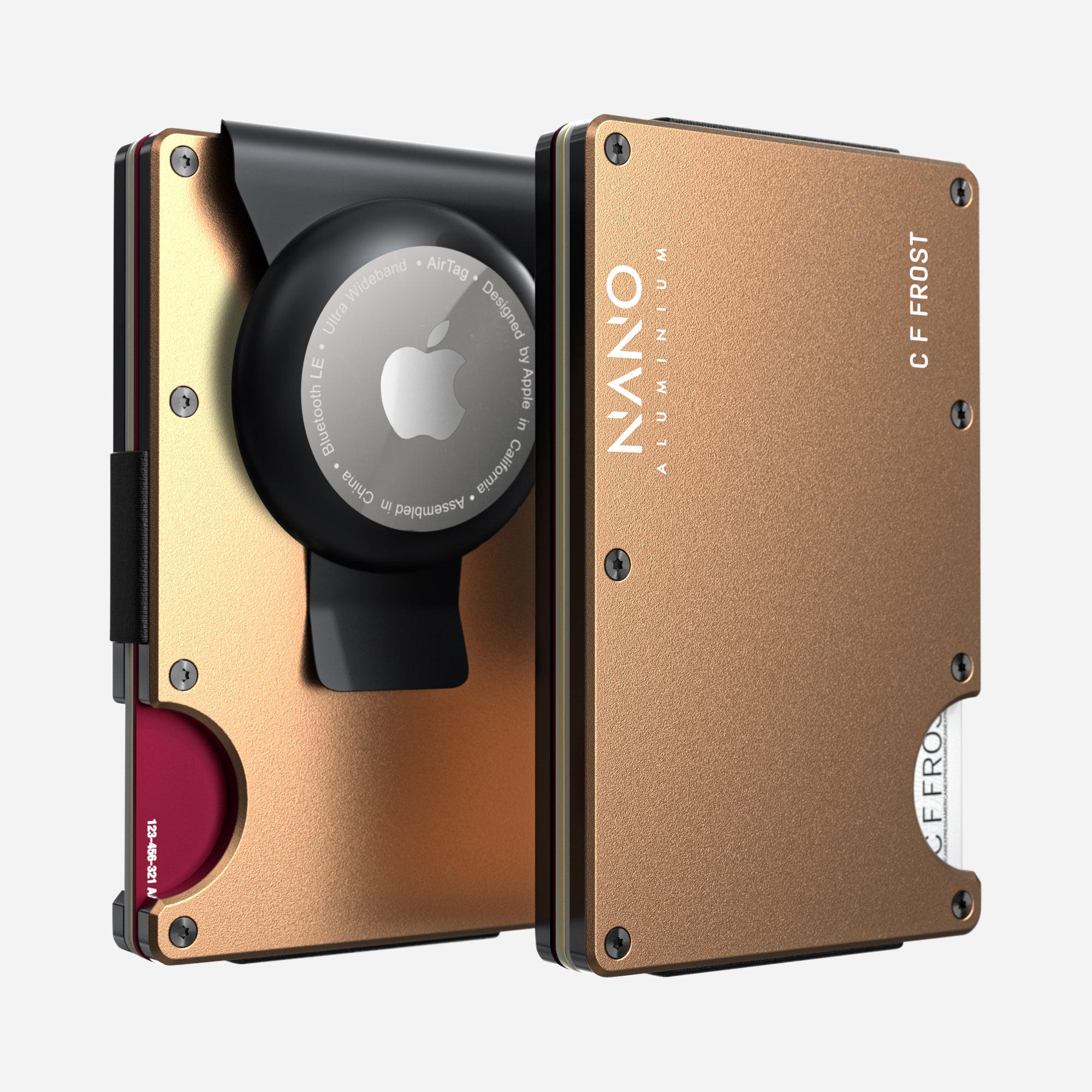 Personalised AirTag Money Clip Wallet (Spectre Gold) Essential Bundle