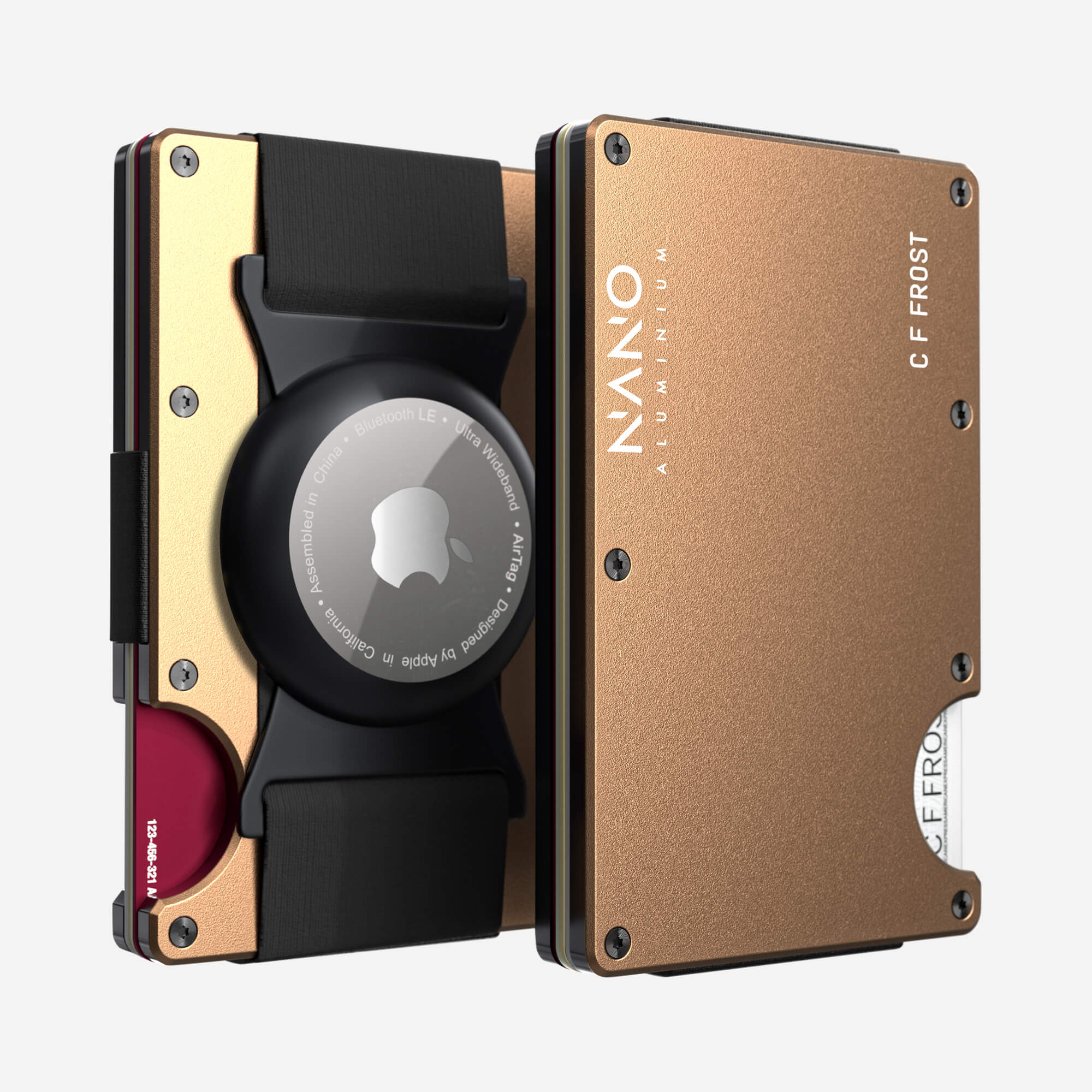 Personalised AirTag Cash Strap Wallet (Spectre Gold) Essential Bundle