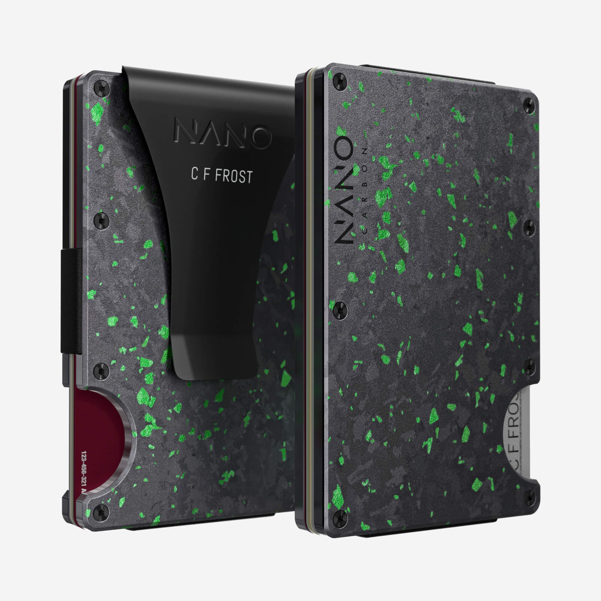 Personalised Money Clip Wallet (Nero/Verde) Everyday Bundle