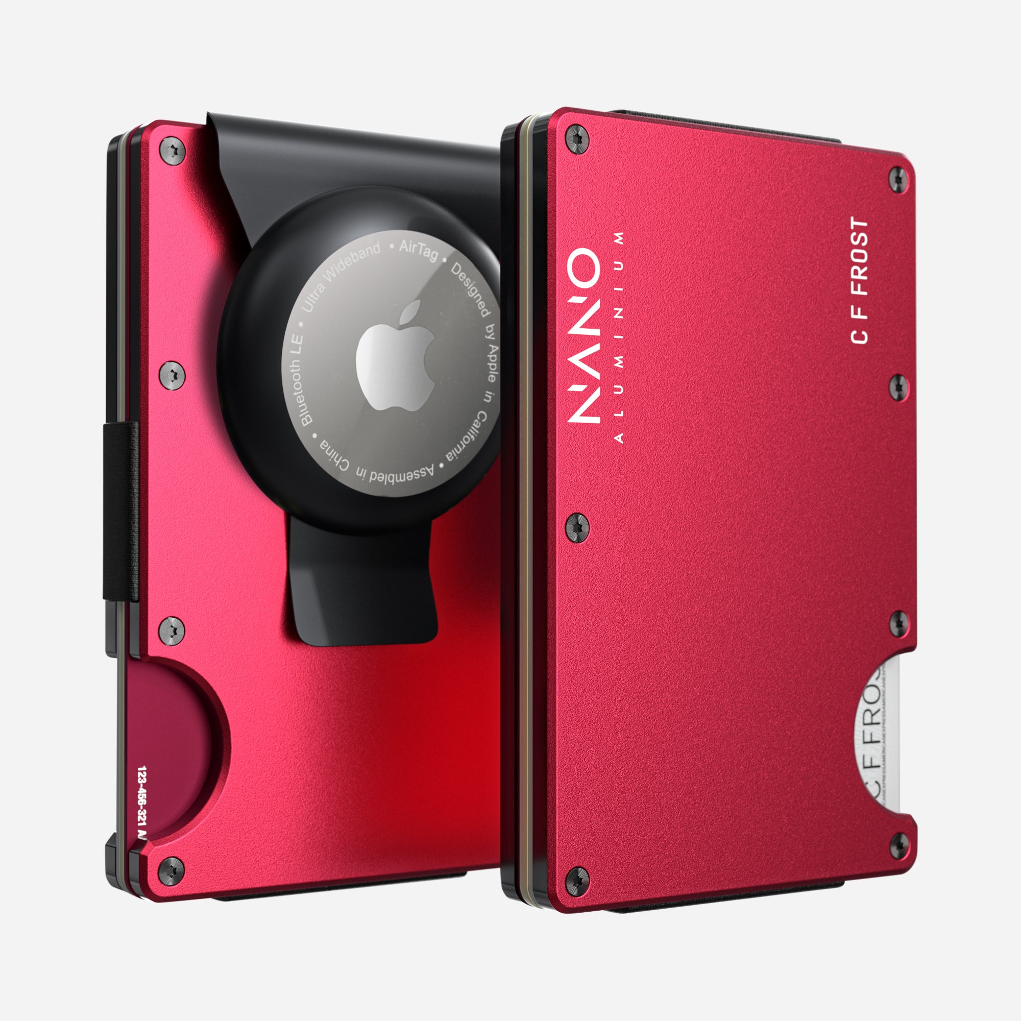 Personalised AirTag Money Clip Wallet (Volcano Red) Ultimate Bundle