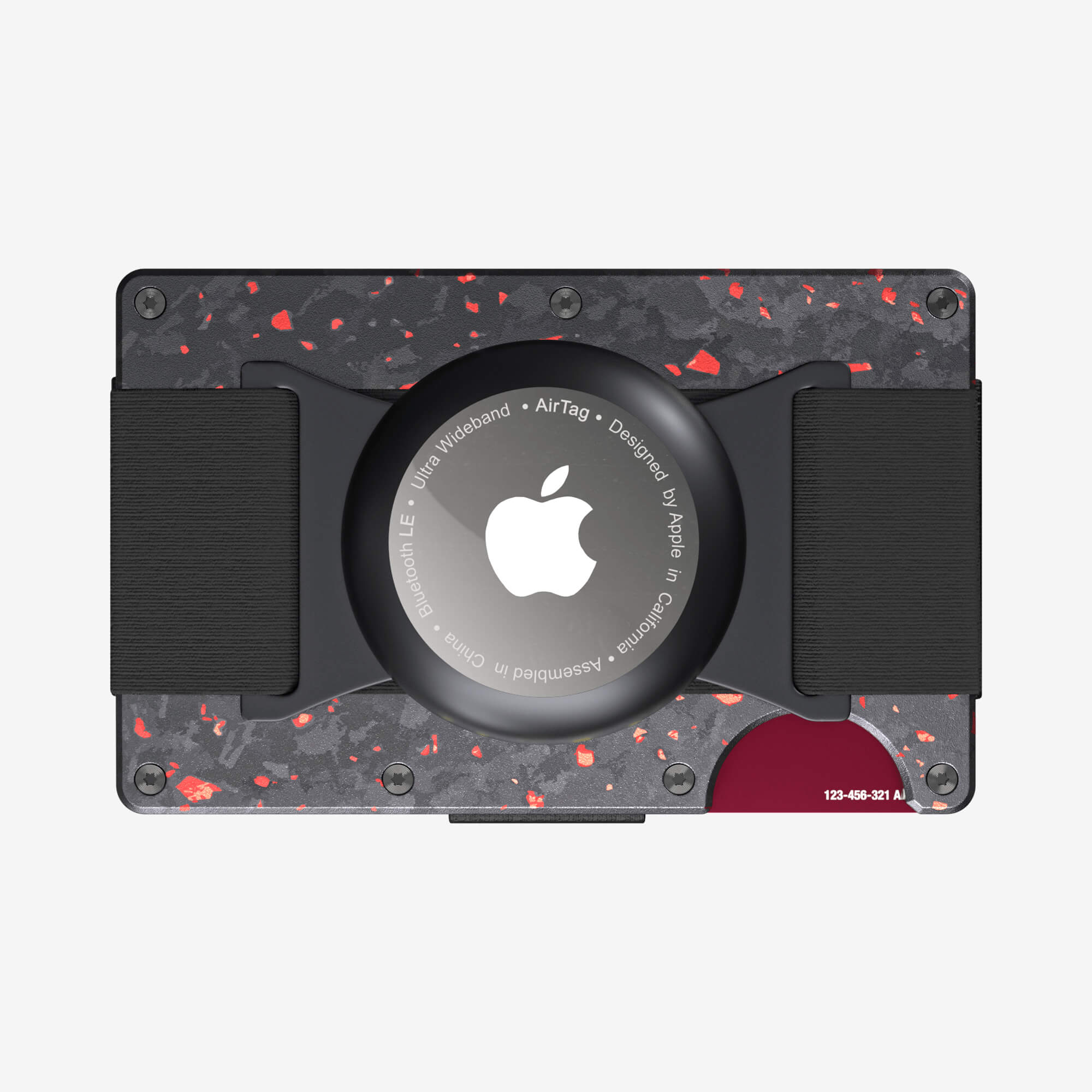 AirTag Cash Strap Wallet (Nero/Rosso) Everyday Bundle