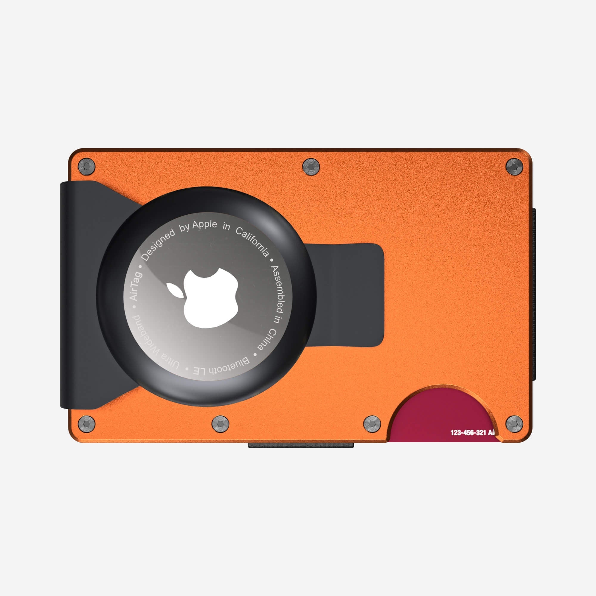 Personalised AirTag Money Clip Wallet (Ventura Orange)