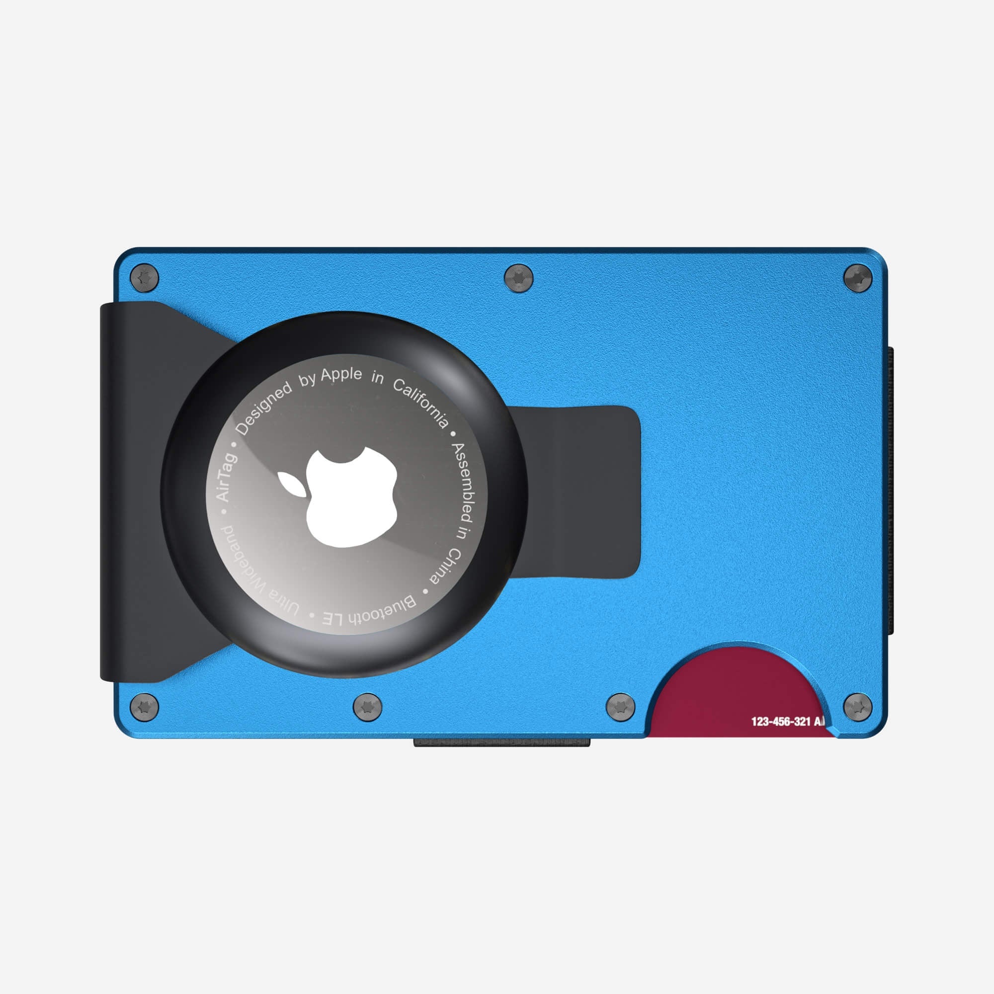 Personalised AirTag Money Clip Wallet (Velocity Blue) Essential Bundle