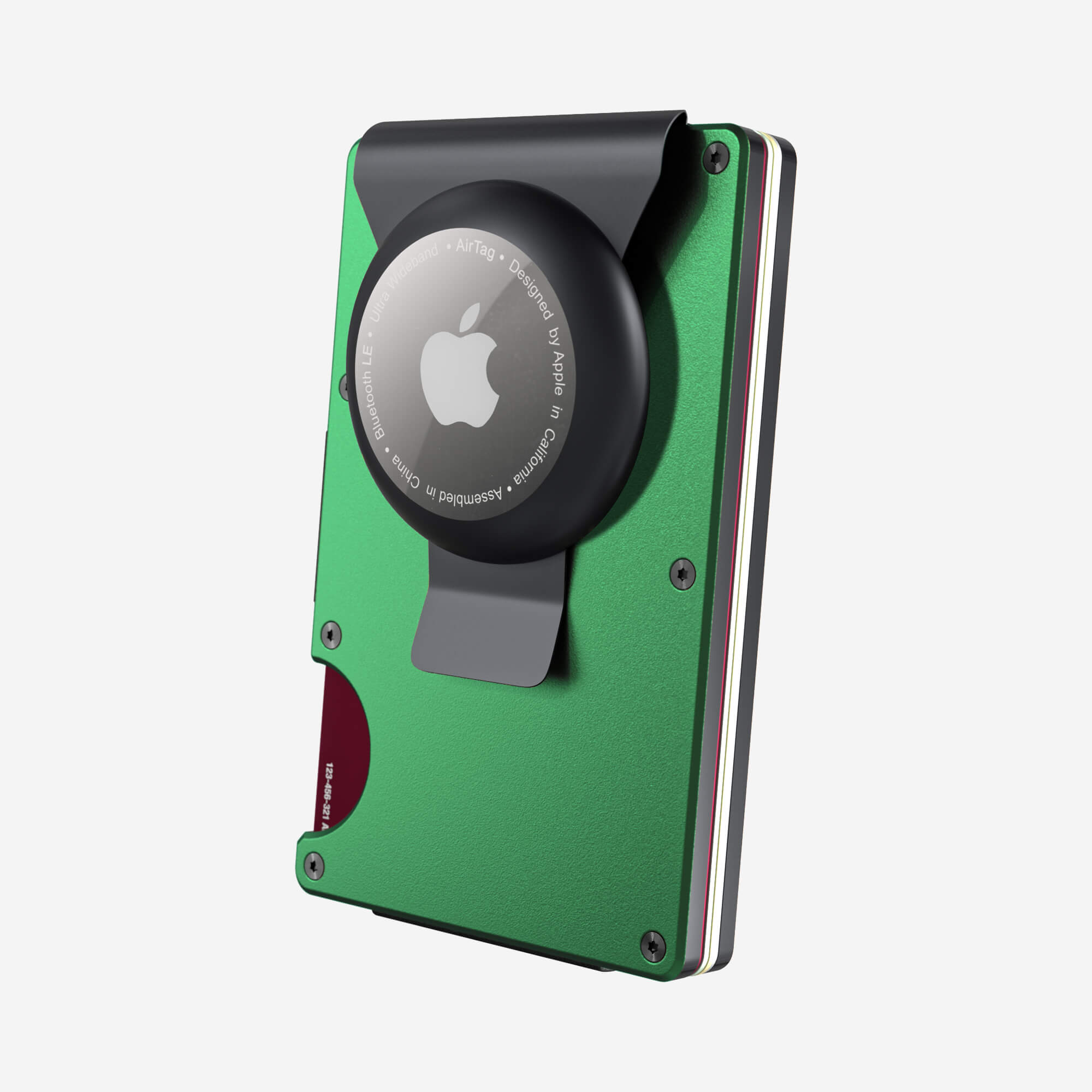 Personalised AirTag Money Clip Wallet (Viper Green) Essential Bundle