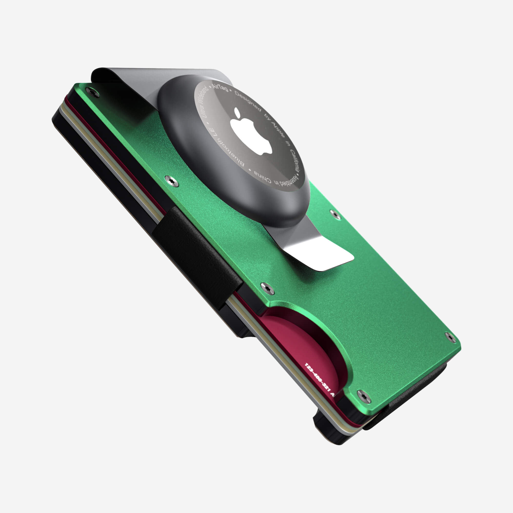 Personalised AirTag Money Clip Wallet (Viper Green) Essential Bundle