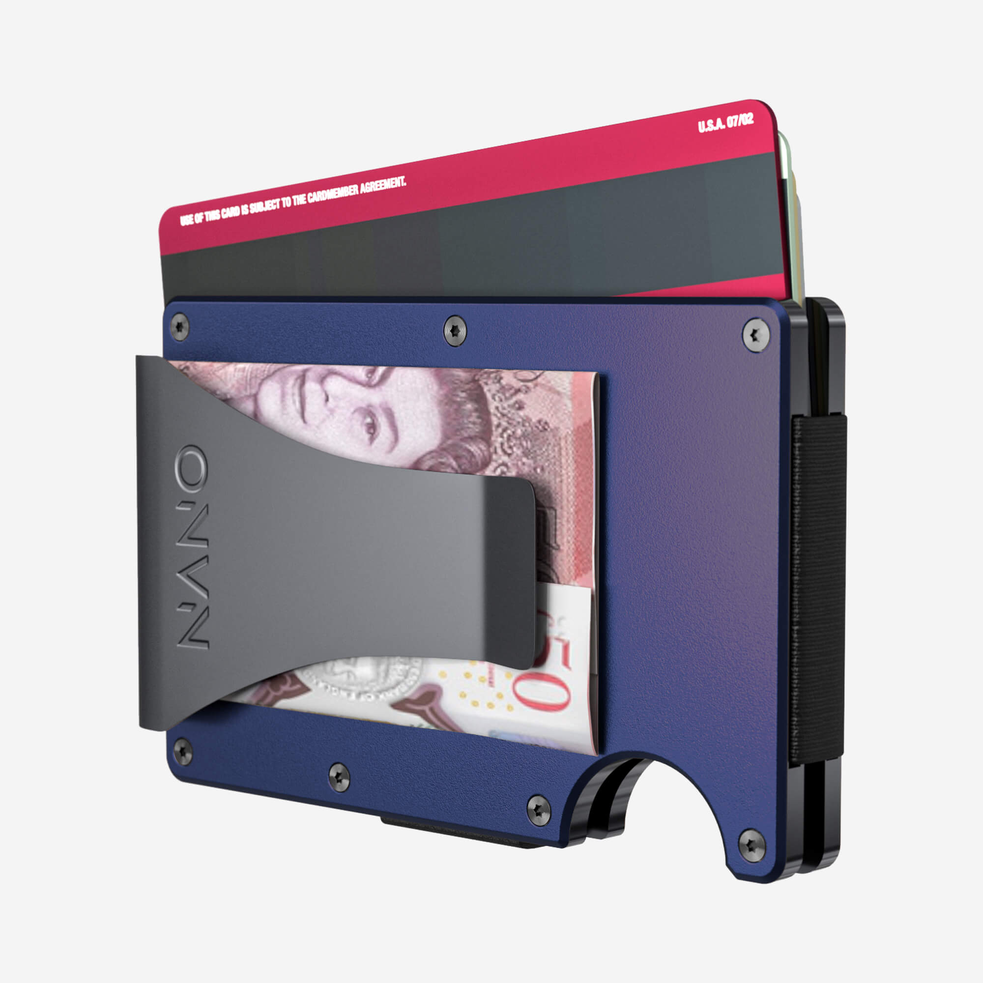 Personalised Money Clip Wallet (Skyfall Navy) Essential Bundle