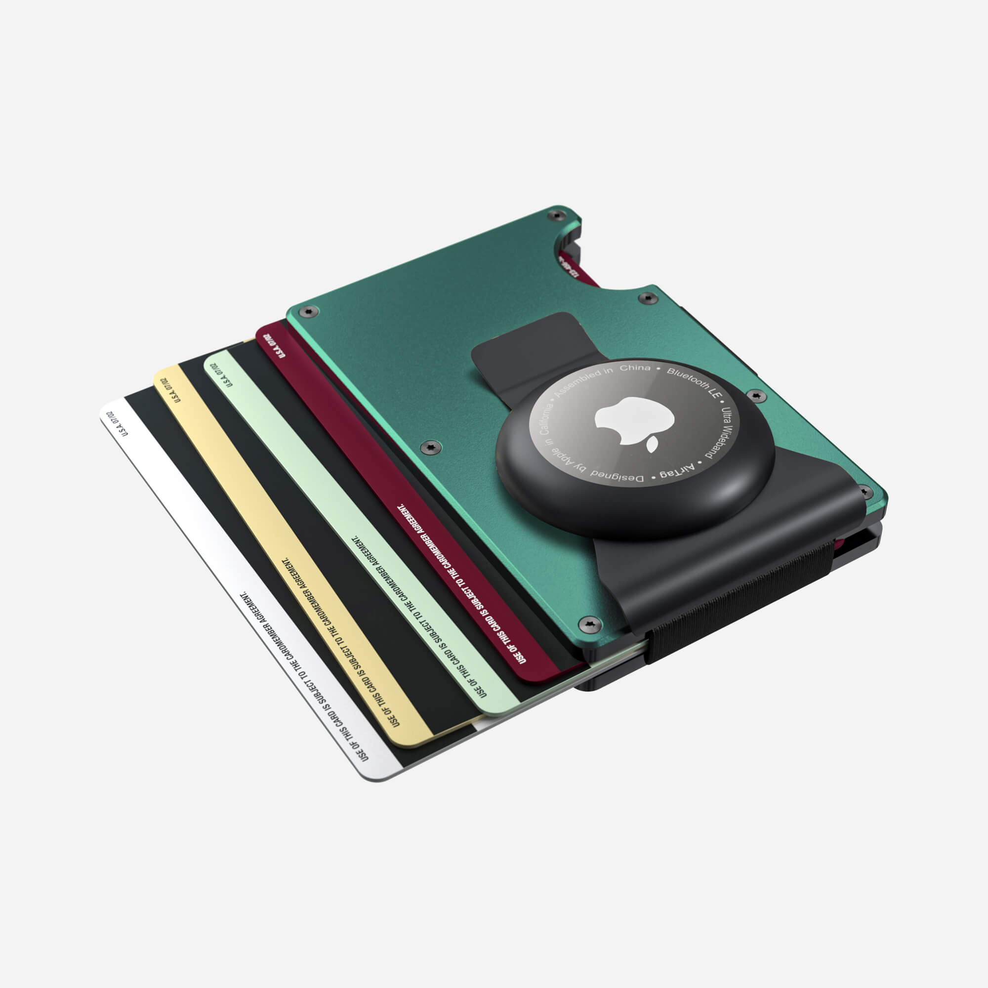 Personalised AirTag Money Clip Wallet (Racing Green) Essential Bundle