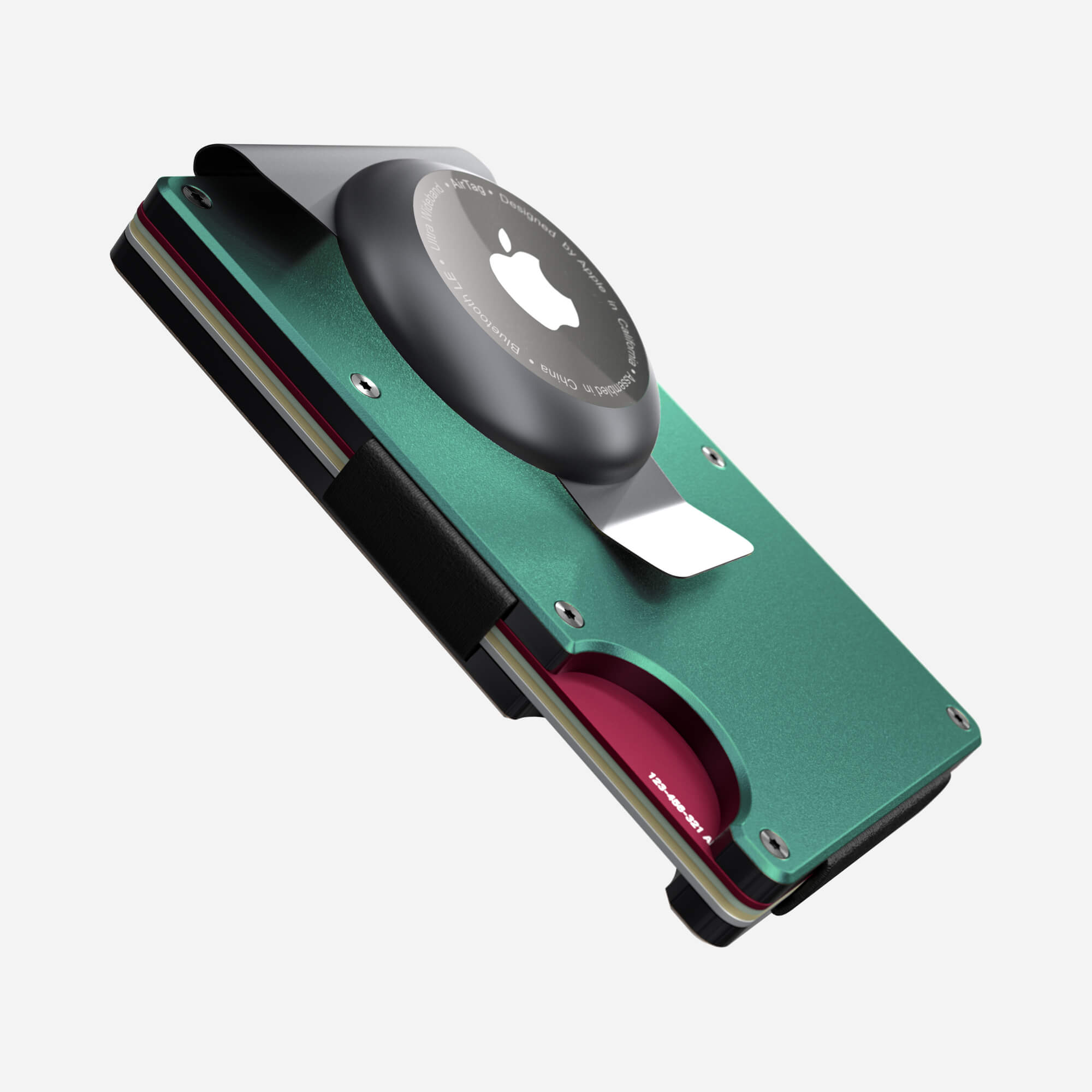 Personalised AirTag Money Clip Wallet (Racing Green) Essential Bundle