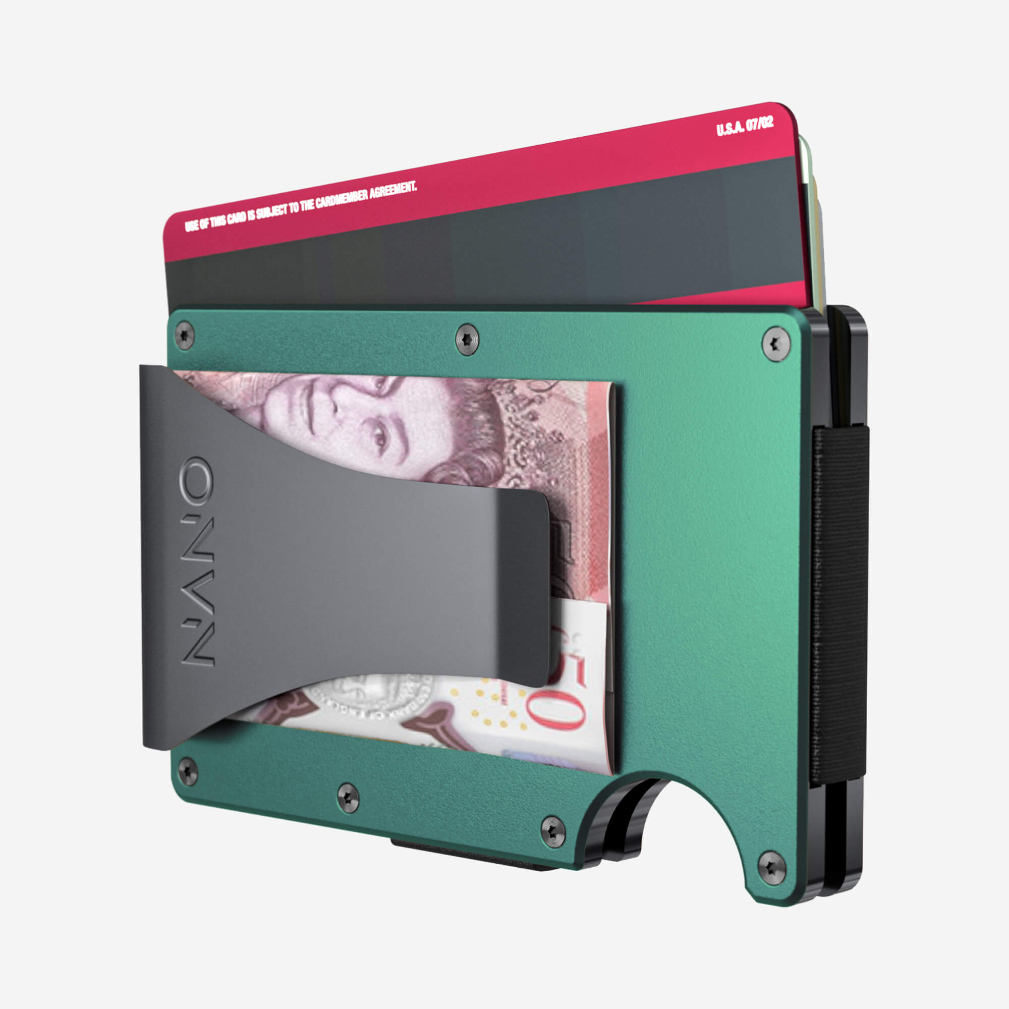 Personalised Money Clip Wallet (Racing Green) Essential Bundle