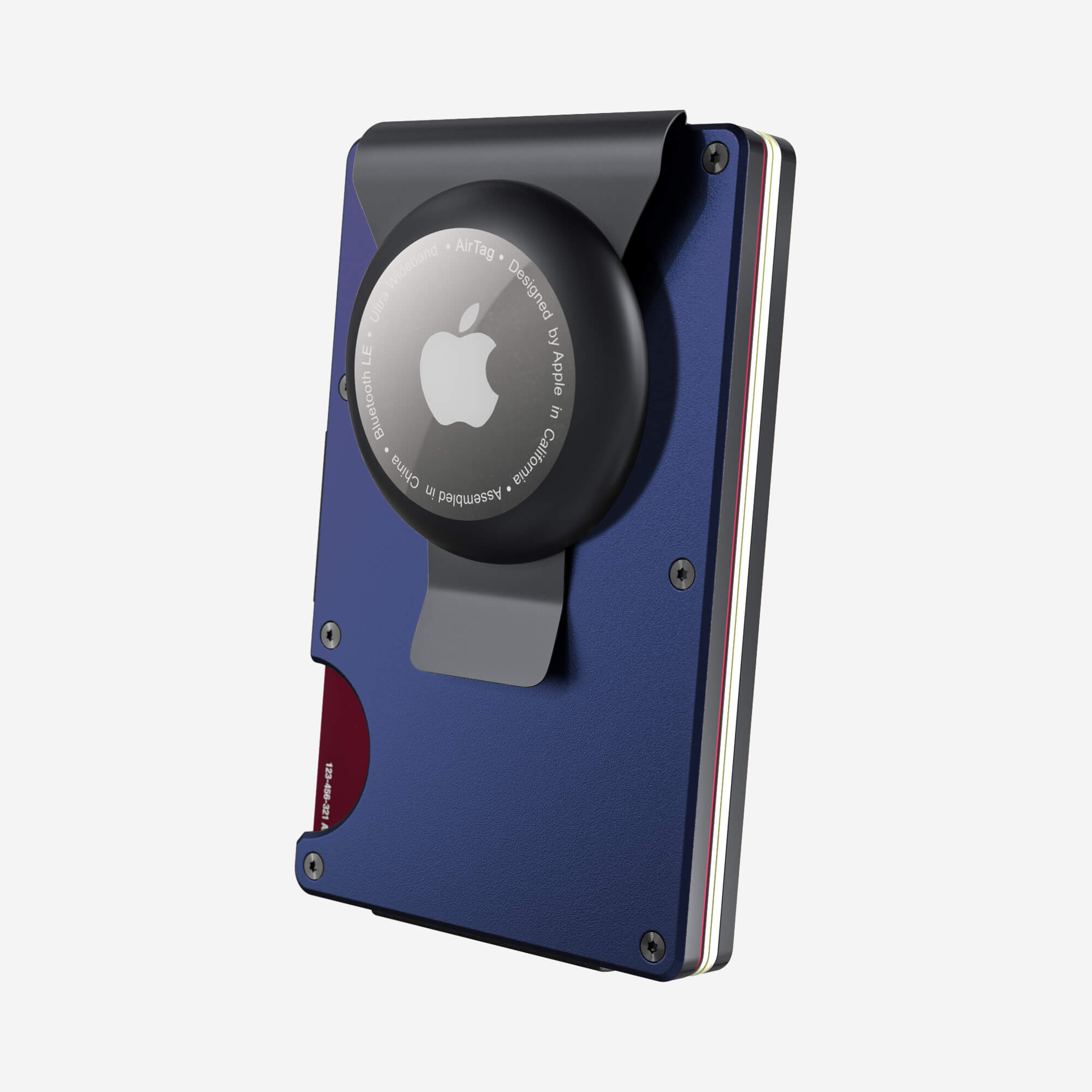 Personalised AirTag Money Clip Wallet (Skyfall Navy) Essential Bundle