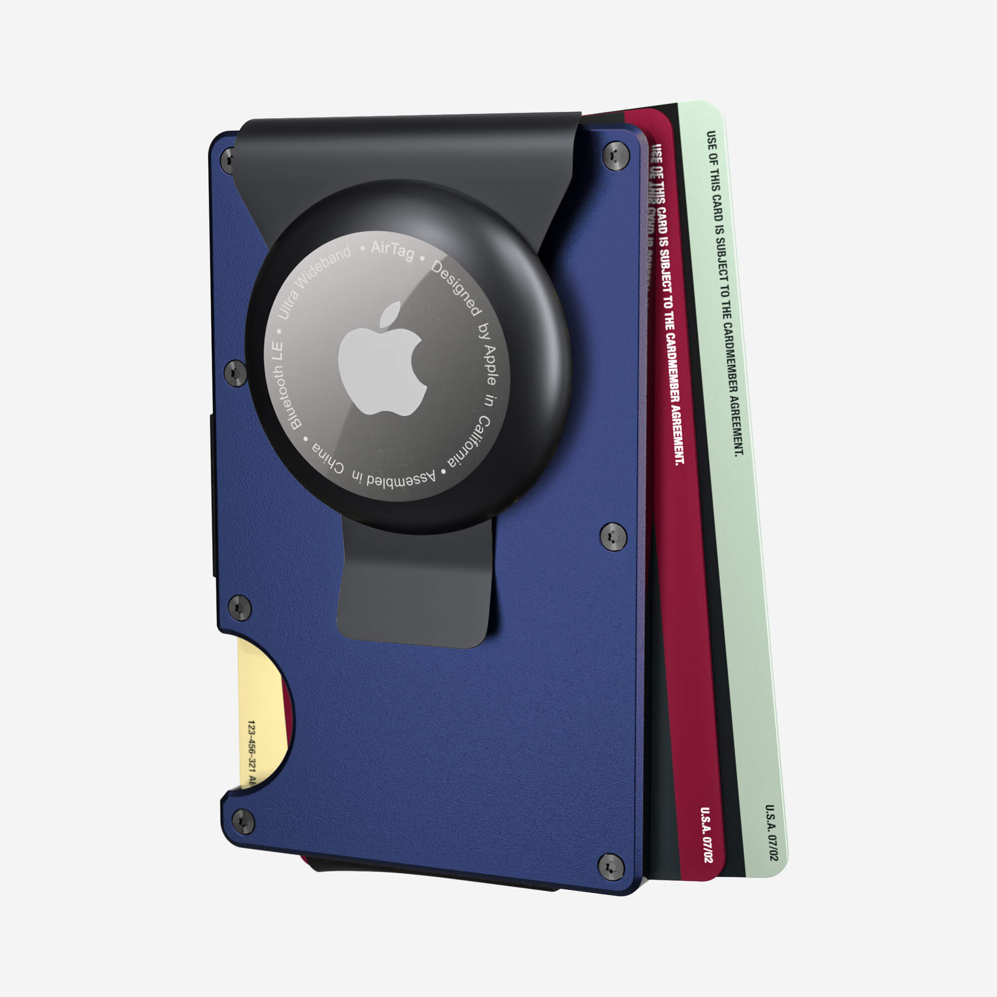 Personalised AirTag Money Clip Wallet (Skyfall Navy) Essential Bundle