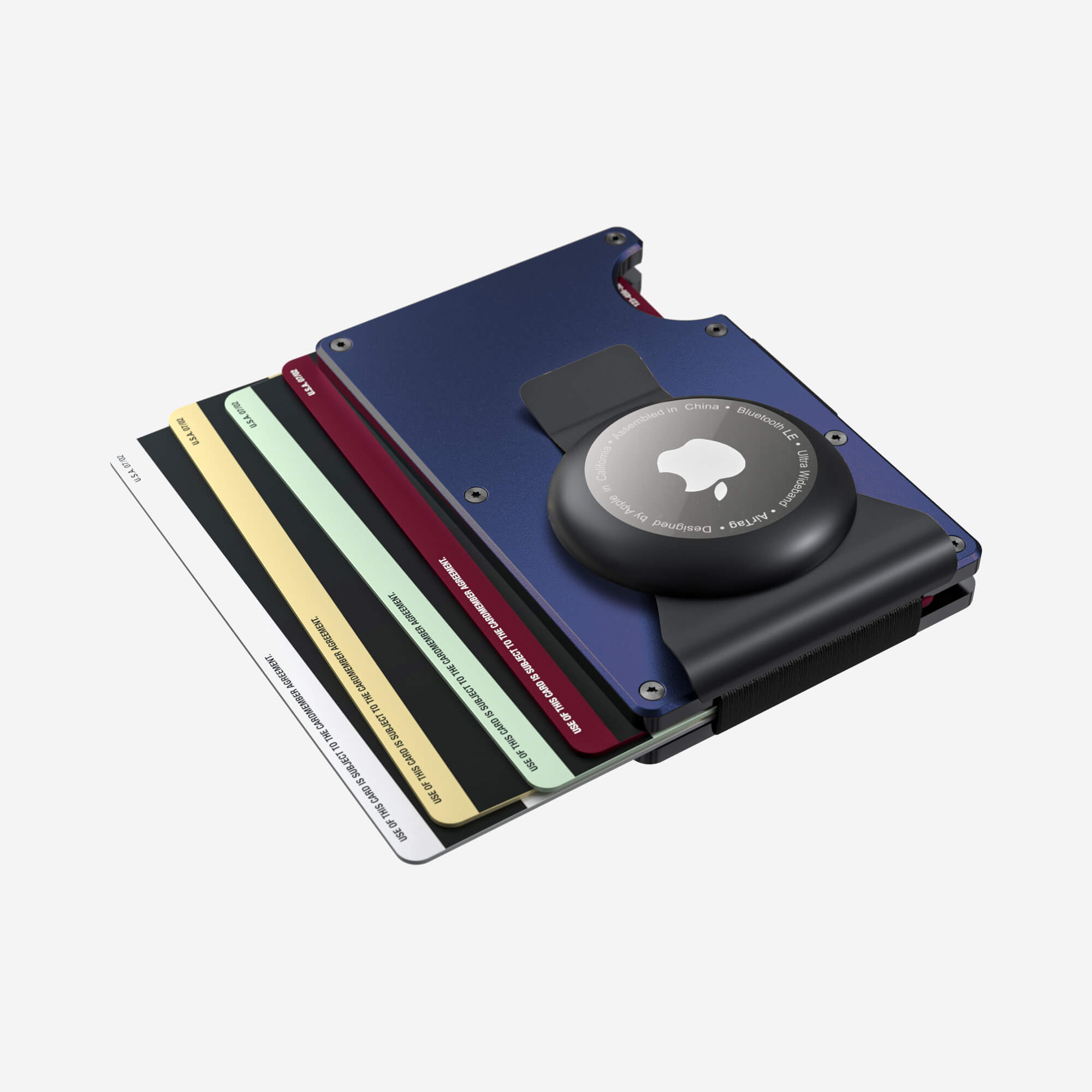 Personalised AirTag Money Clip Wallet (Skyfall Navy) Essential Bundle