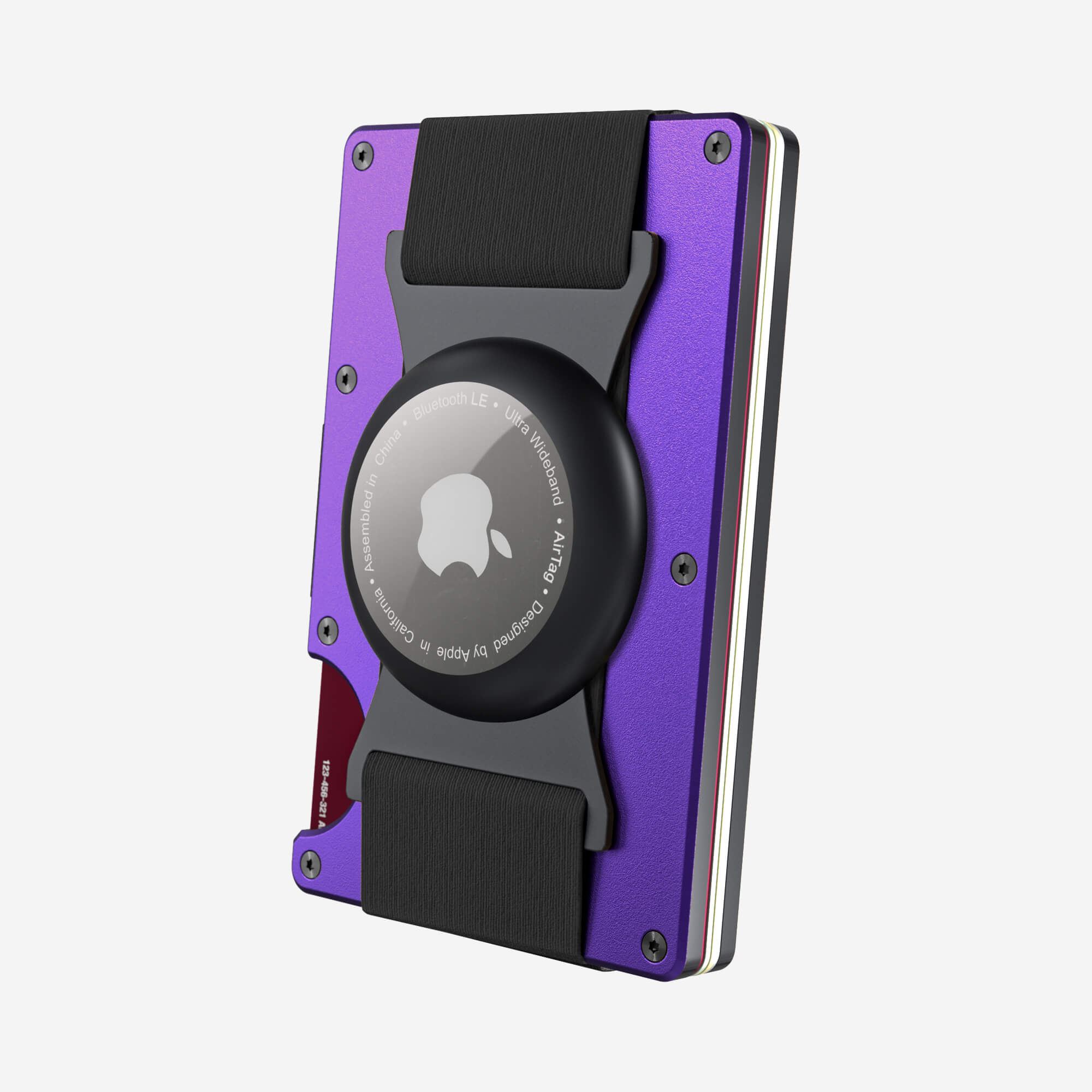 Personalised AirTag Cash Strap Wallet (Nebula Purple) Essential Bundle