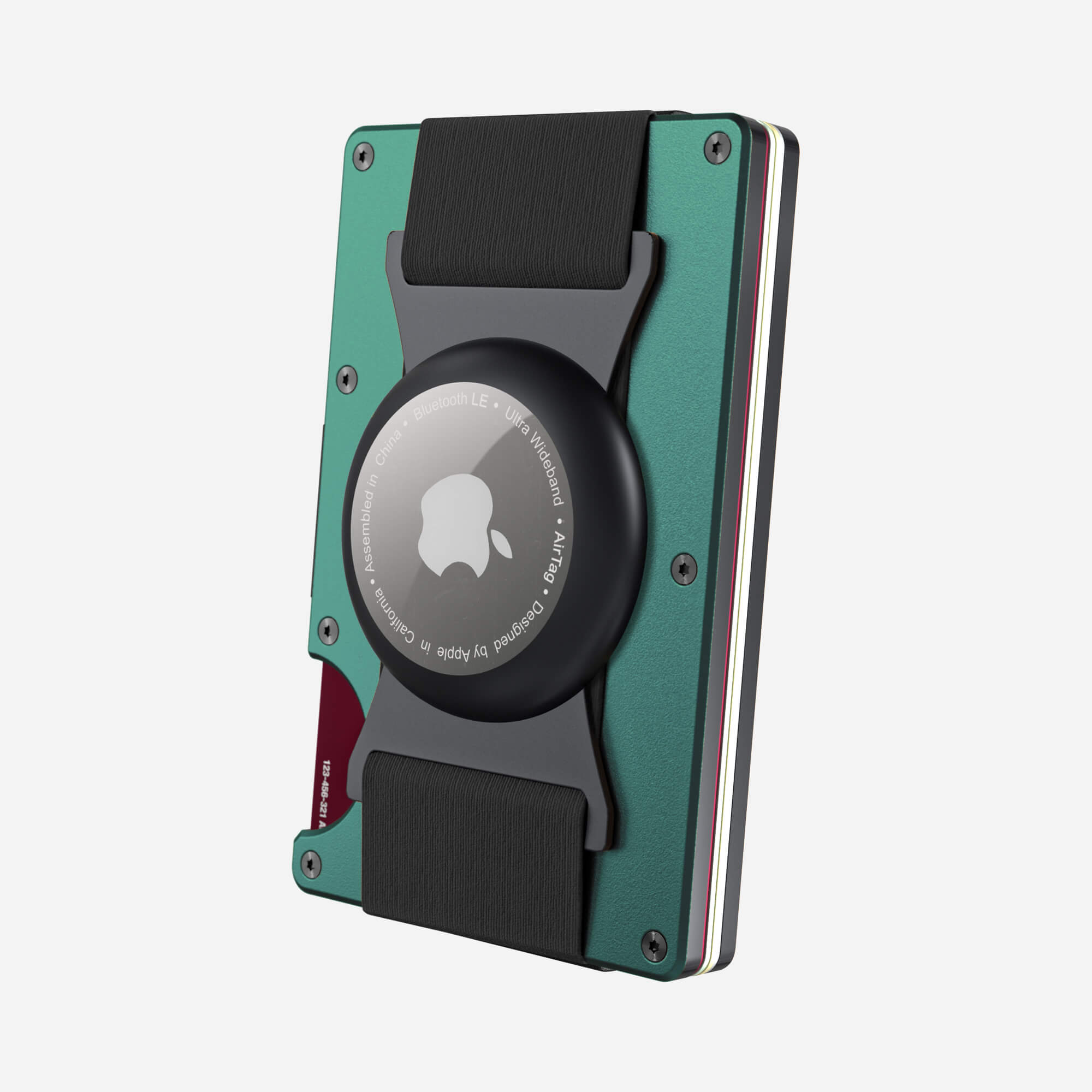 Personalised AirTag Cash Strap Wallet (Racing Green) Essential Bundle