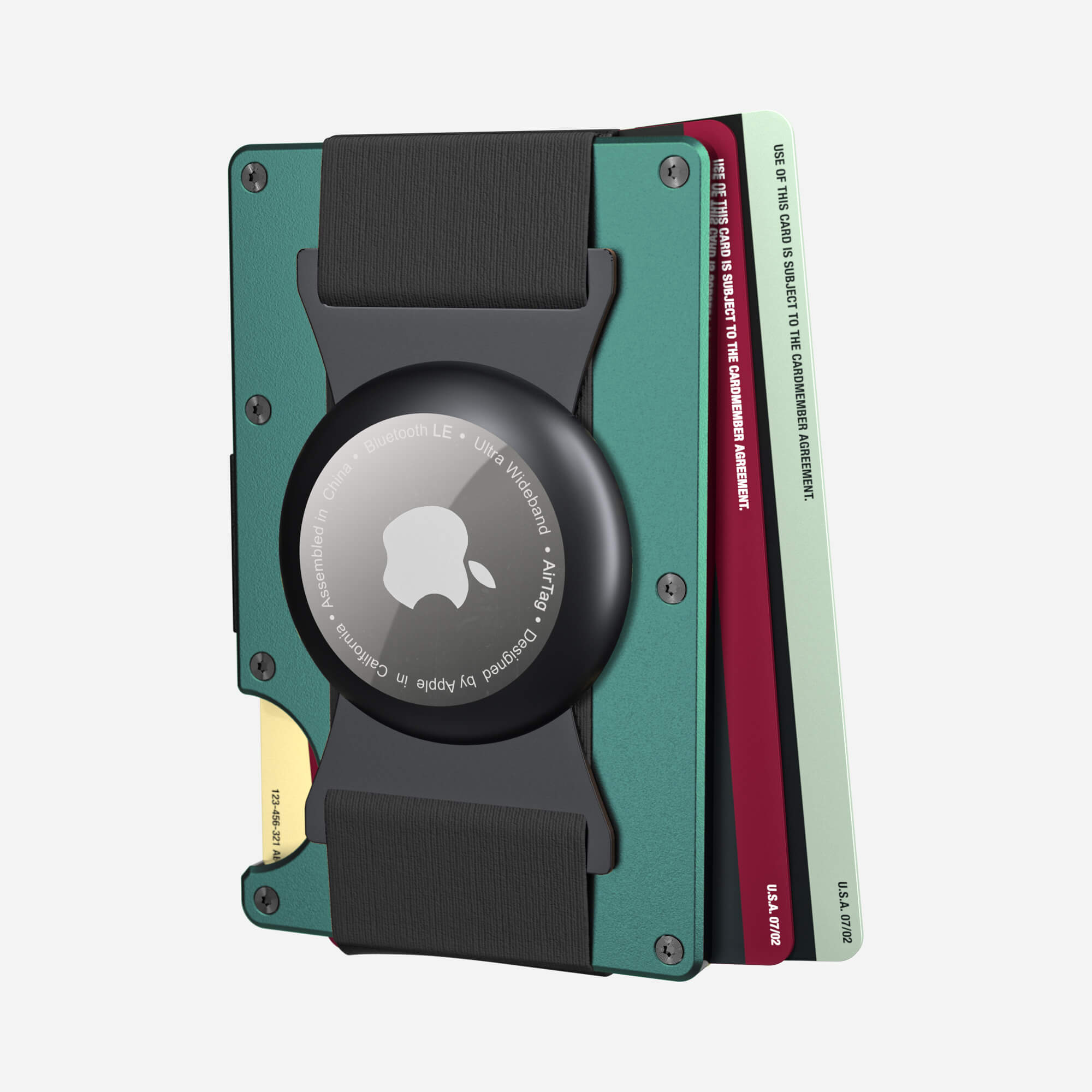 Personalised AirTag Cash Strap Wallet (Racing Green) Essential Bundle