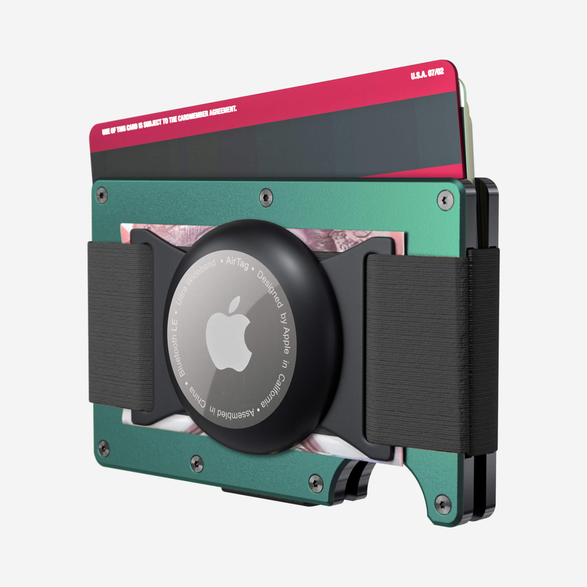 AirTag Cash Strap Wallet (Racing Green) Essential Bundle