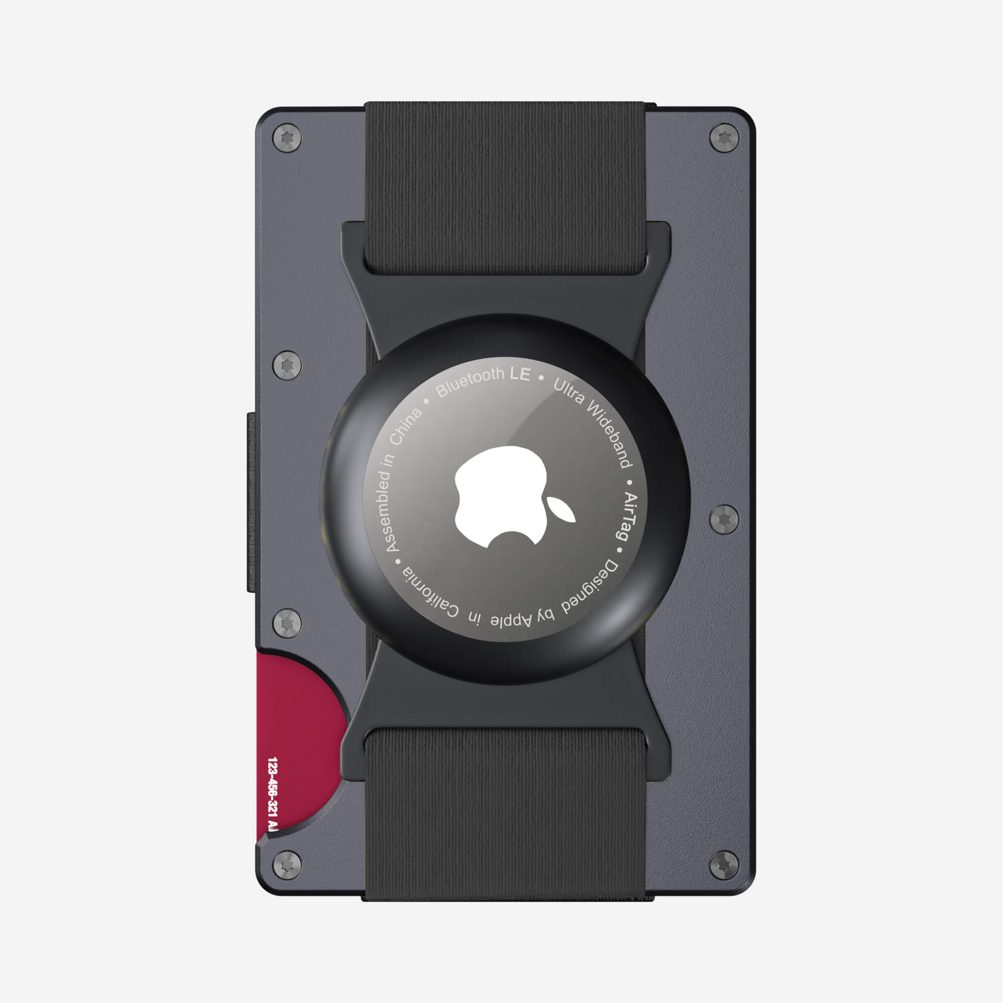 Personalised AirTag Cash Strap Wallet (Titan Gunmetal) Essential Bundle