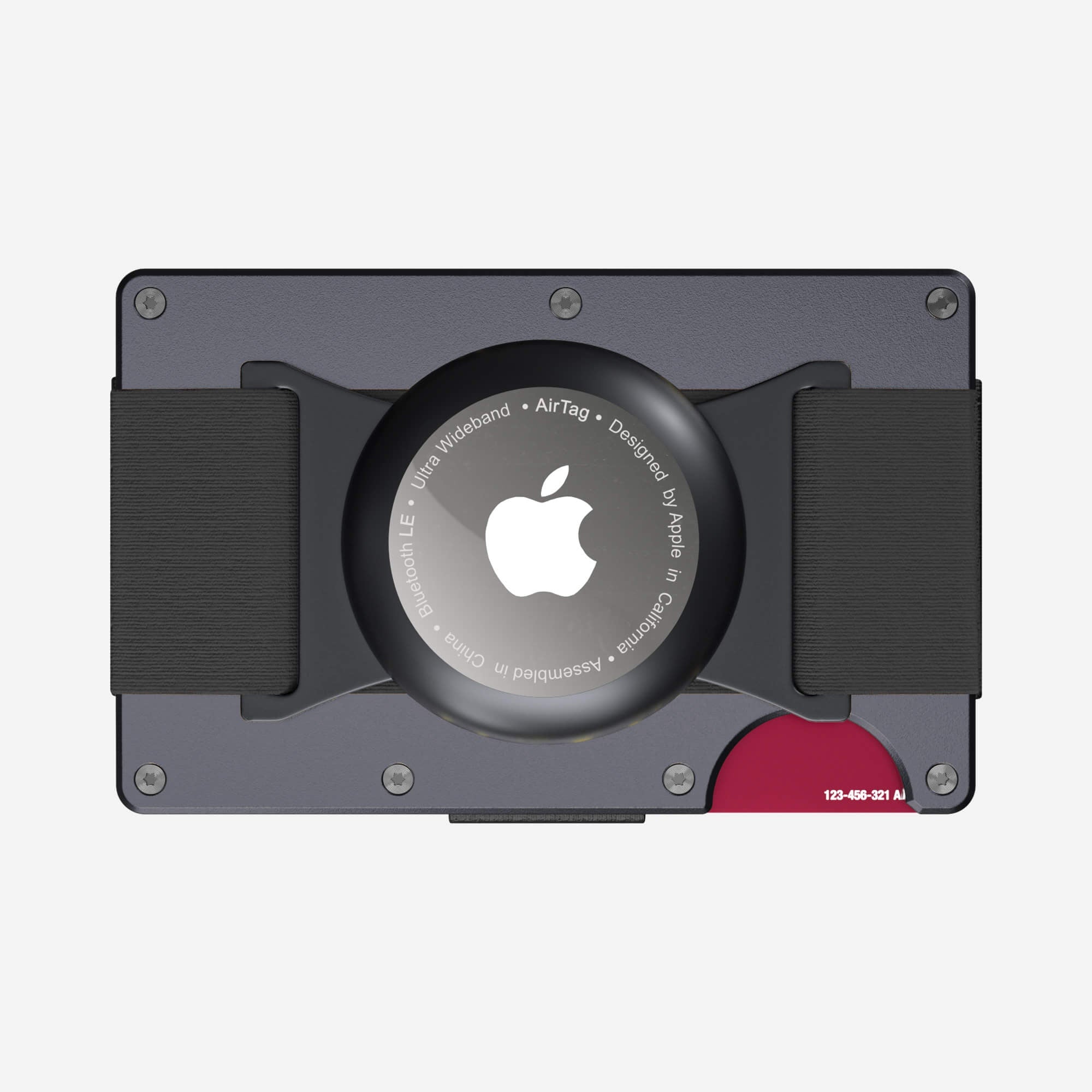 Personalised AirTag Cash Strap Wallet (Titan Gunmetal) Essential Bundle