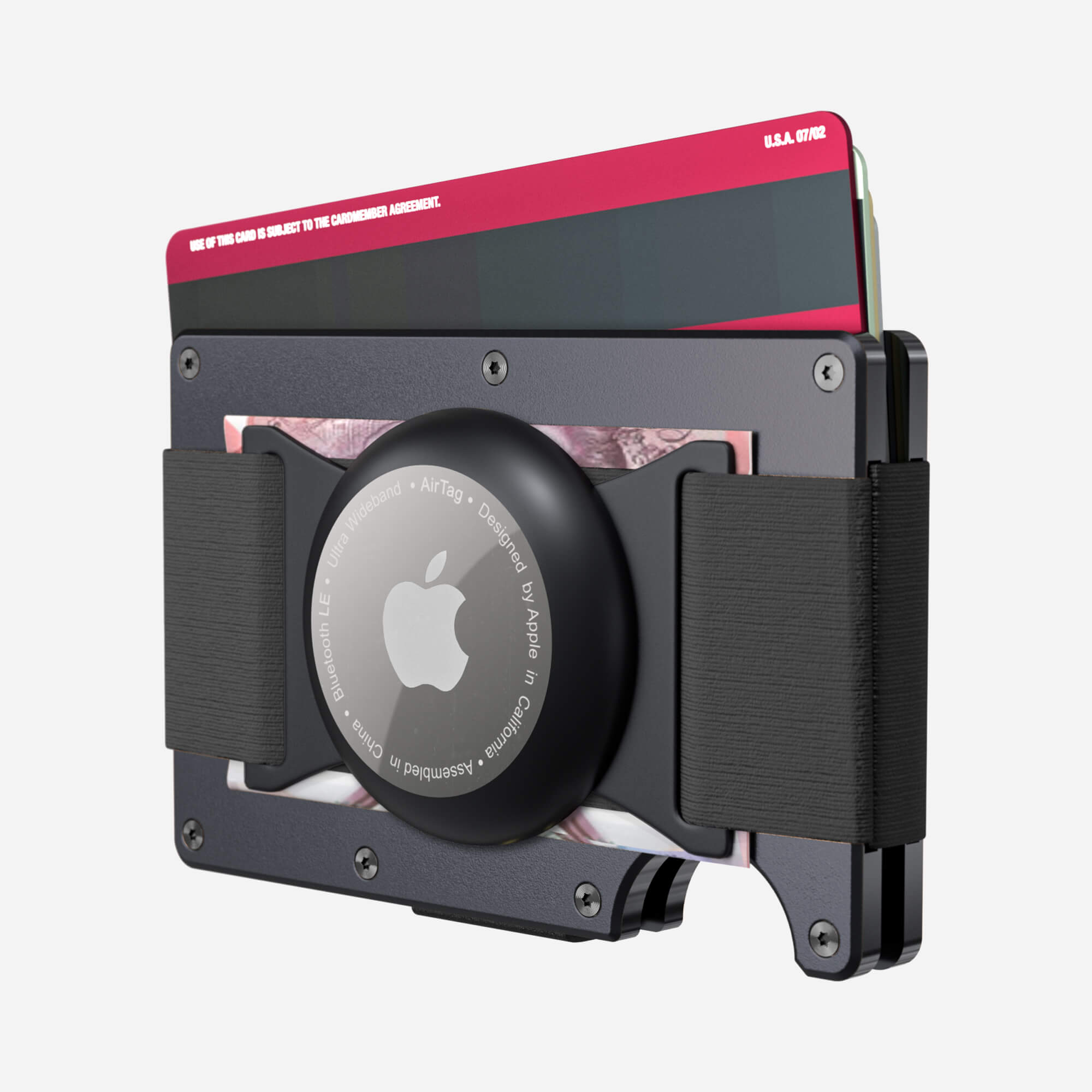 AirTag Cash Strap Wallet (Titan Gunmetal) Everyday Bundle