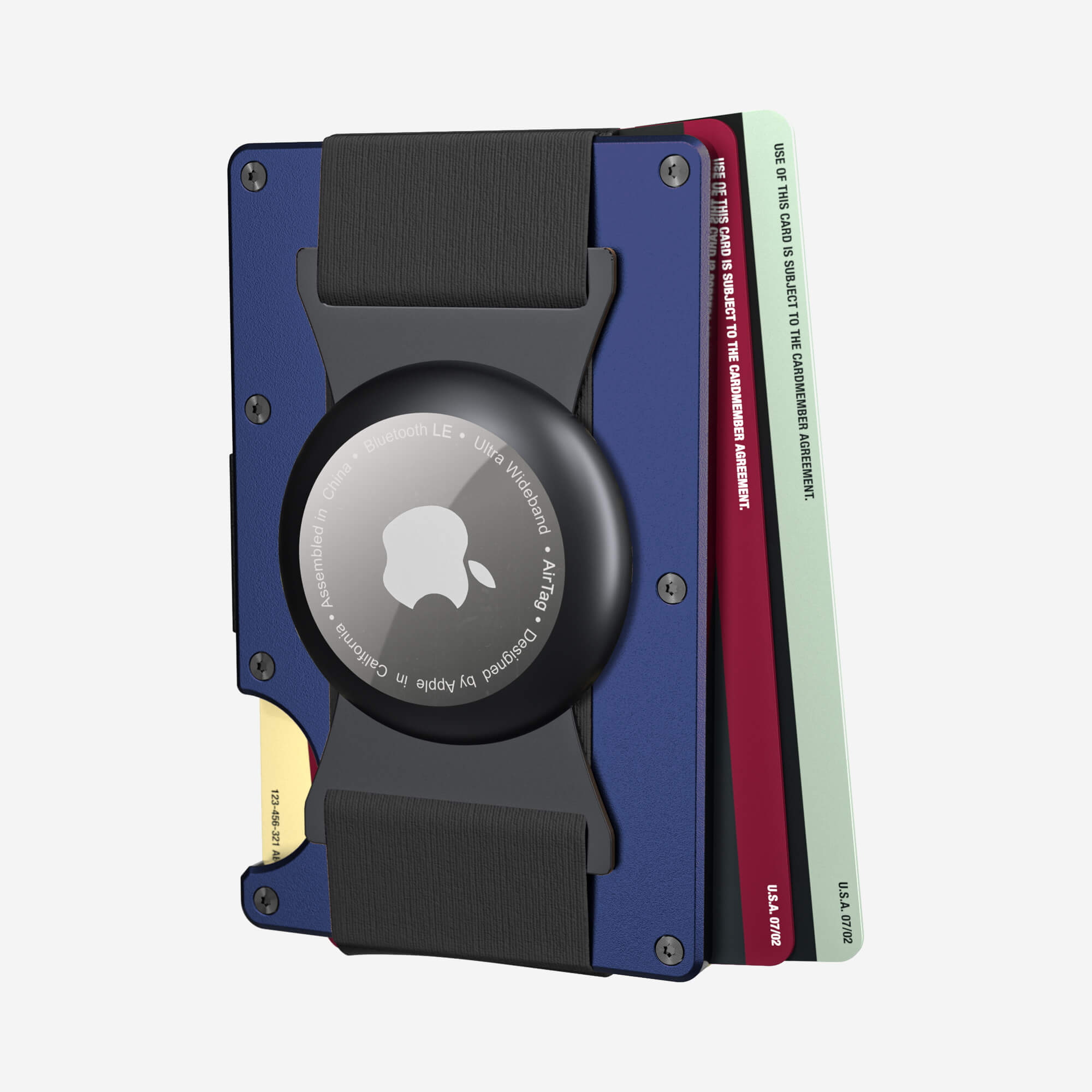 Personalised AirTag Cash Strap Wallet (Skyfall Navy)