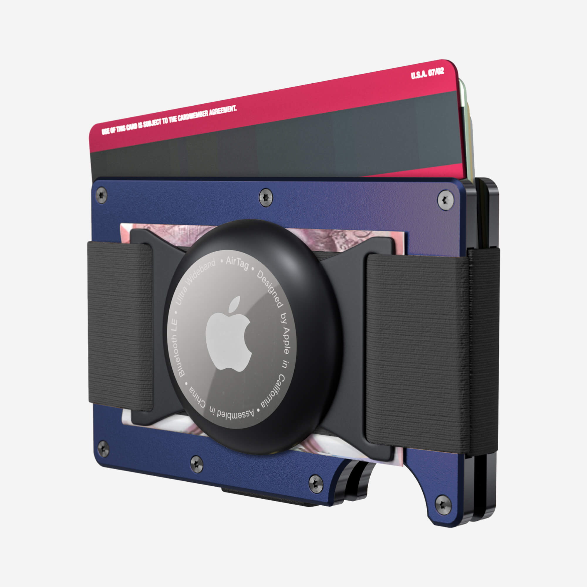 AirTag Cash Strap Wallet (Skyfall Navy) Everyday Bundle