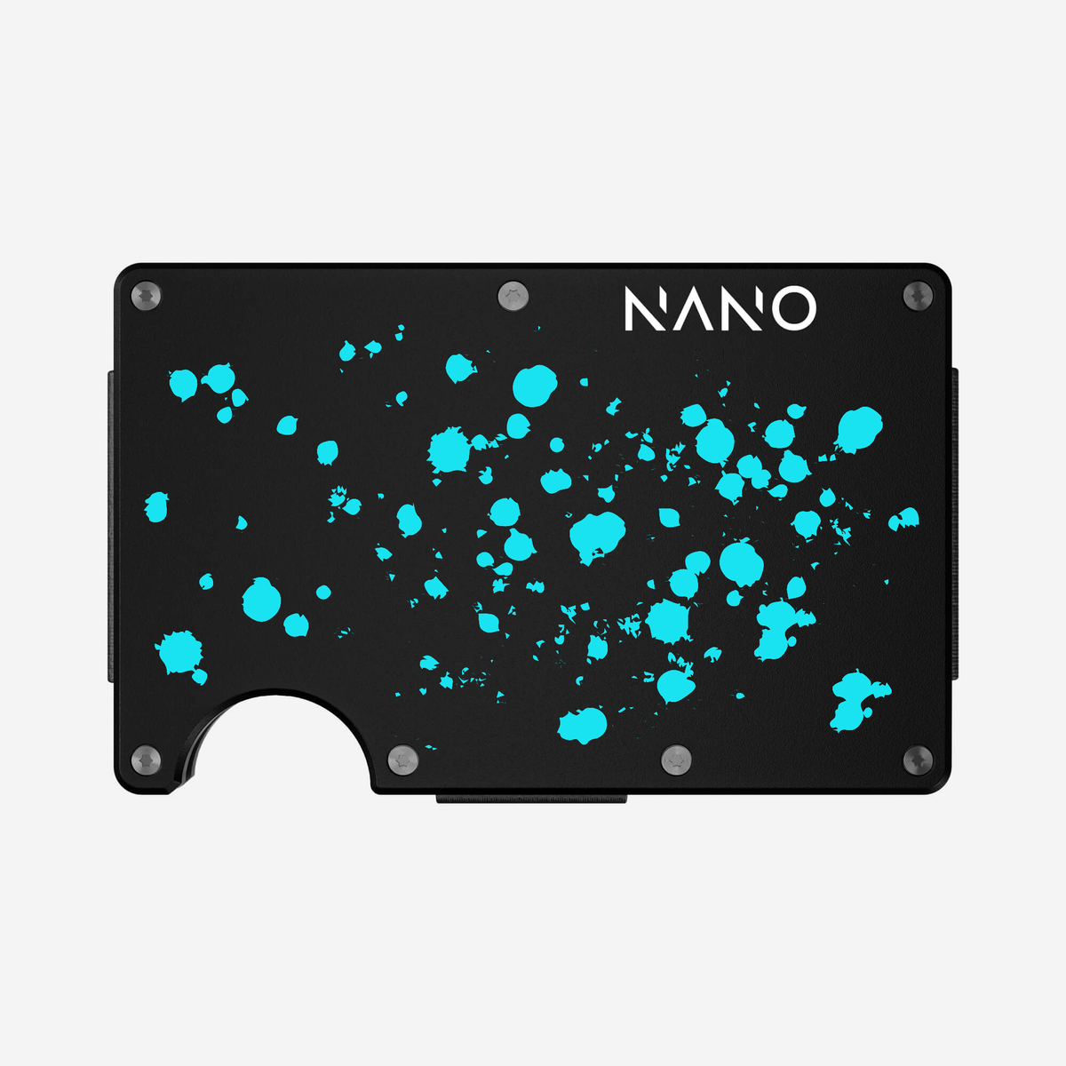 Front view of the NANO™ Aluminium Money Clip Wallet in Cosmic Pulse