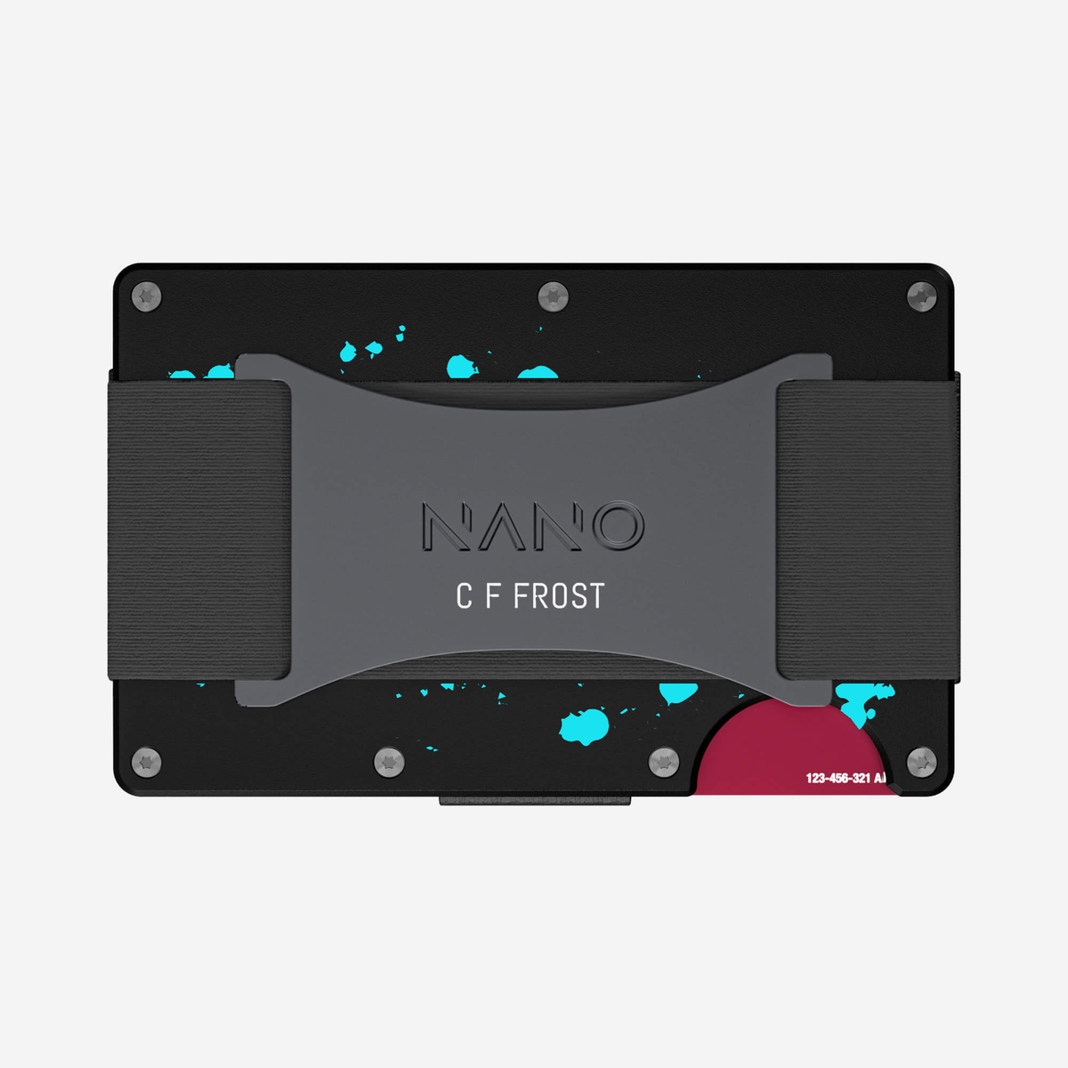 Cosmic Pulse personalised cash strap wallet with C F FROST rear engraving — view 13