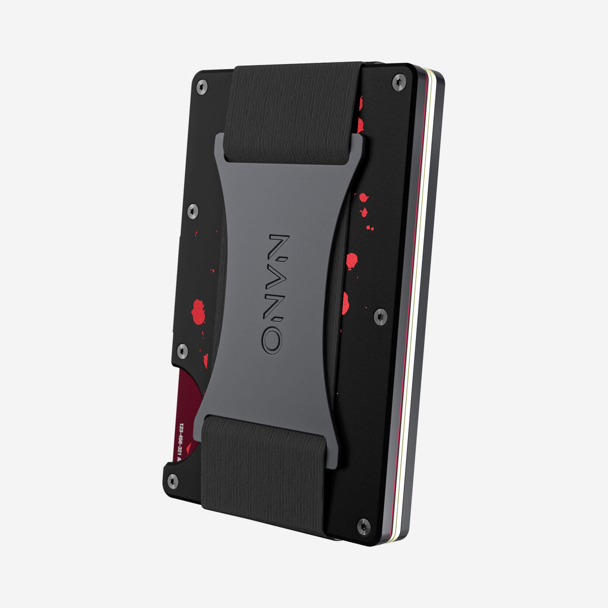 Angled back view of the NANO™ Aluminium Cash Strap Wallet in Crimson Trace