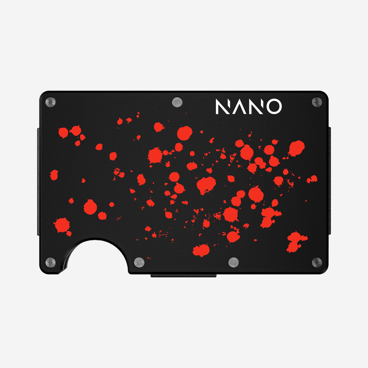 Front view of the NANO™ Aluminium Money Clip Wallet in Crimson Trace